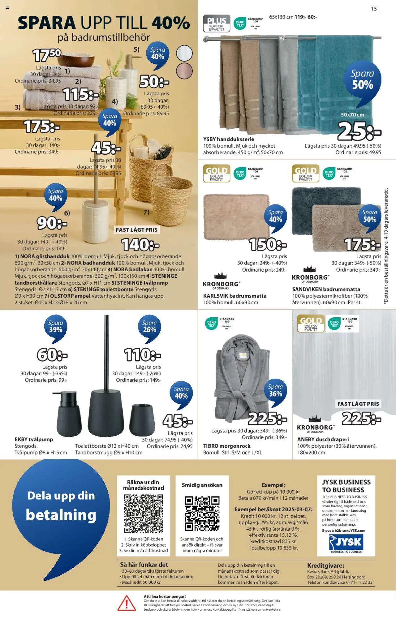 JYSK reklamblad aktuell från 18.08.2025 | Sida: 16 | Produkter: Badrumsmatta, Bänk, Duschdraperi, Telefon