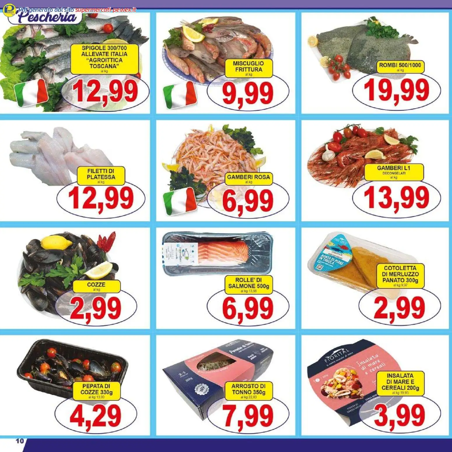Volantino Pewex del 29.10.2025 | Pagina: 10 | Prodotti: Arrosto, Merluzzo, Gamberi, Tonno