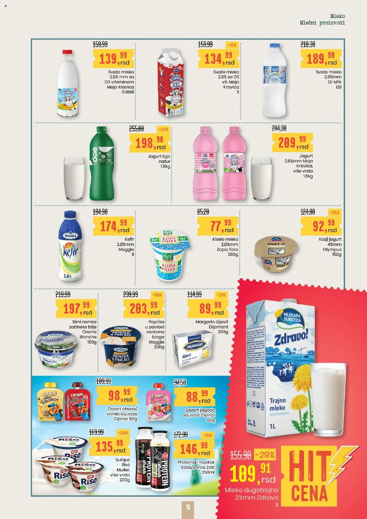 Aroma Market katalog - važi od 08.01.2026 | Strana: 5 | Proizvode: Kiselo mleko, Sveže mleko, Moja kravica, Mleko