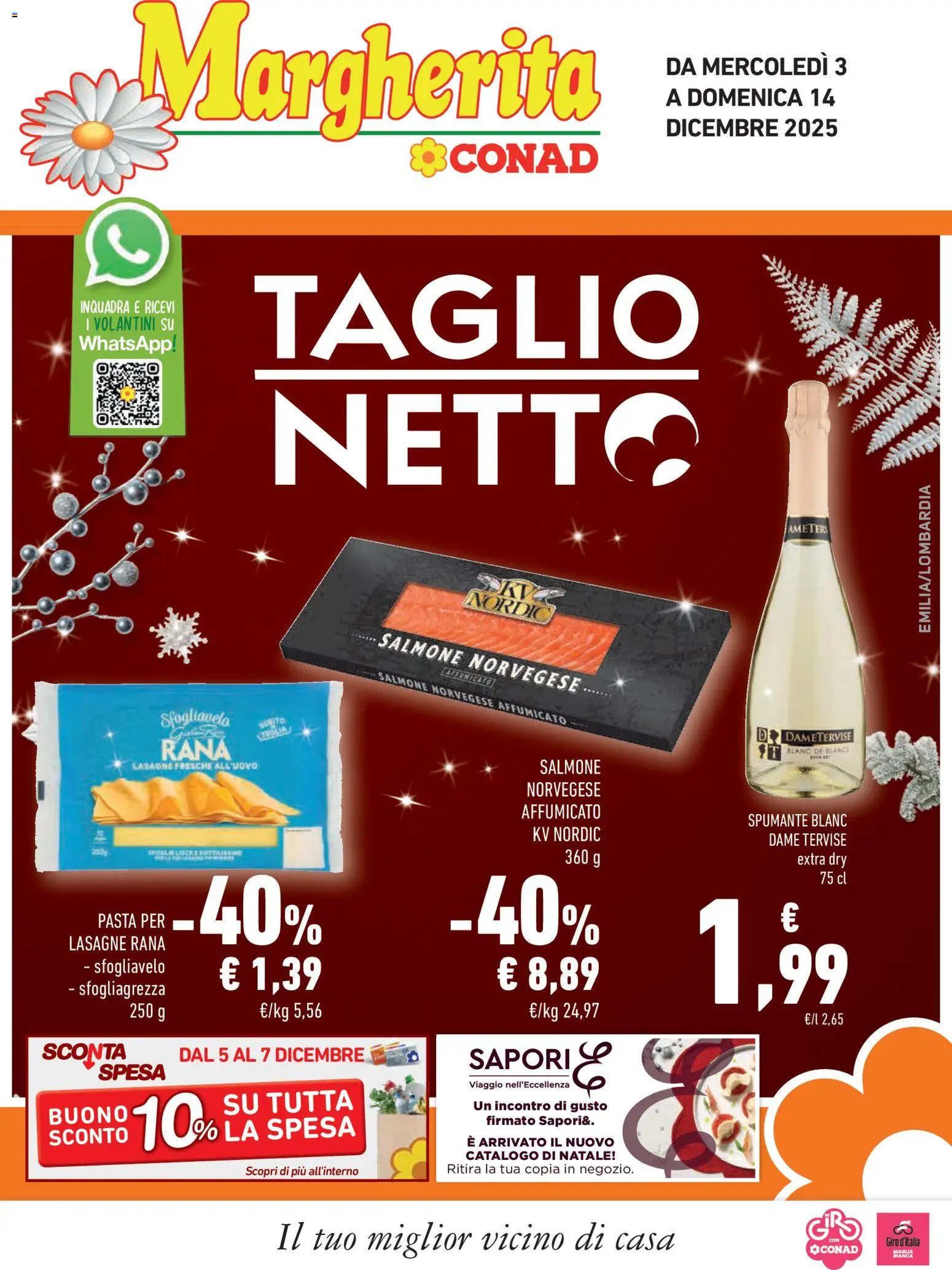 Volantino Conad del 03.12.2025 | Pagina: 1 | Prodotti: Salmone, Pasta, Spumante