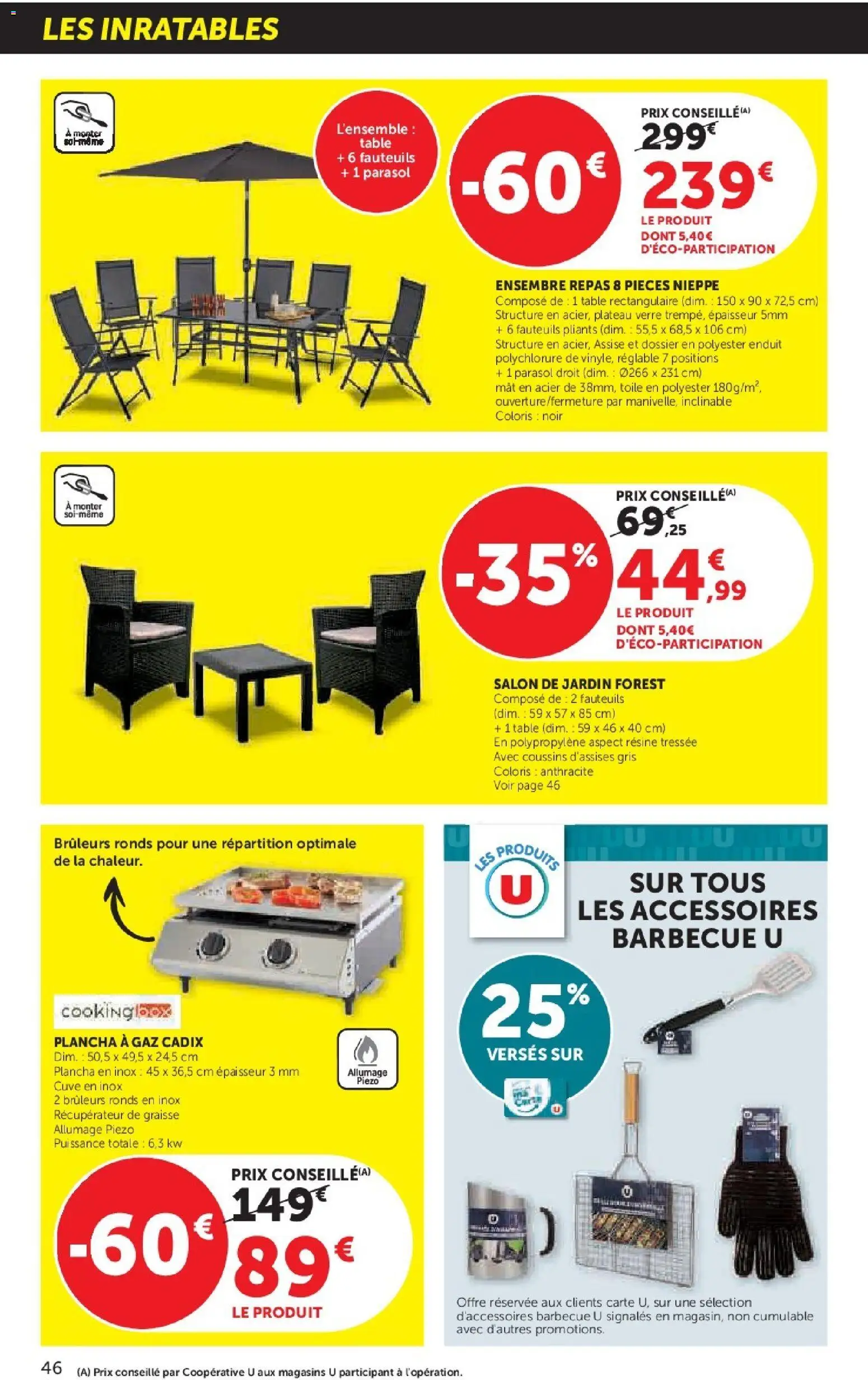 {H1} | Page: 46 | Produits: Plancha, Plateau, Salon de jardin, Table