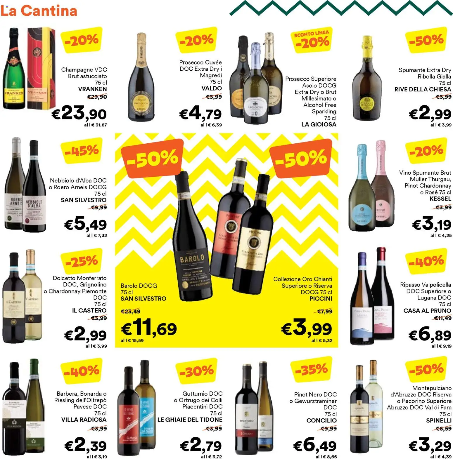 Volantino Unes del 23.03.2026 | Pagina: 16 | Prodotti: Vino, Spumante, Champagne, Pecorino