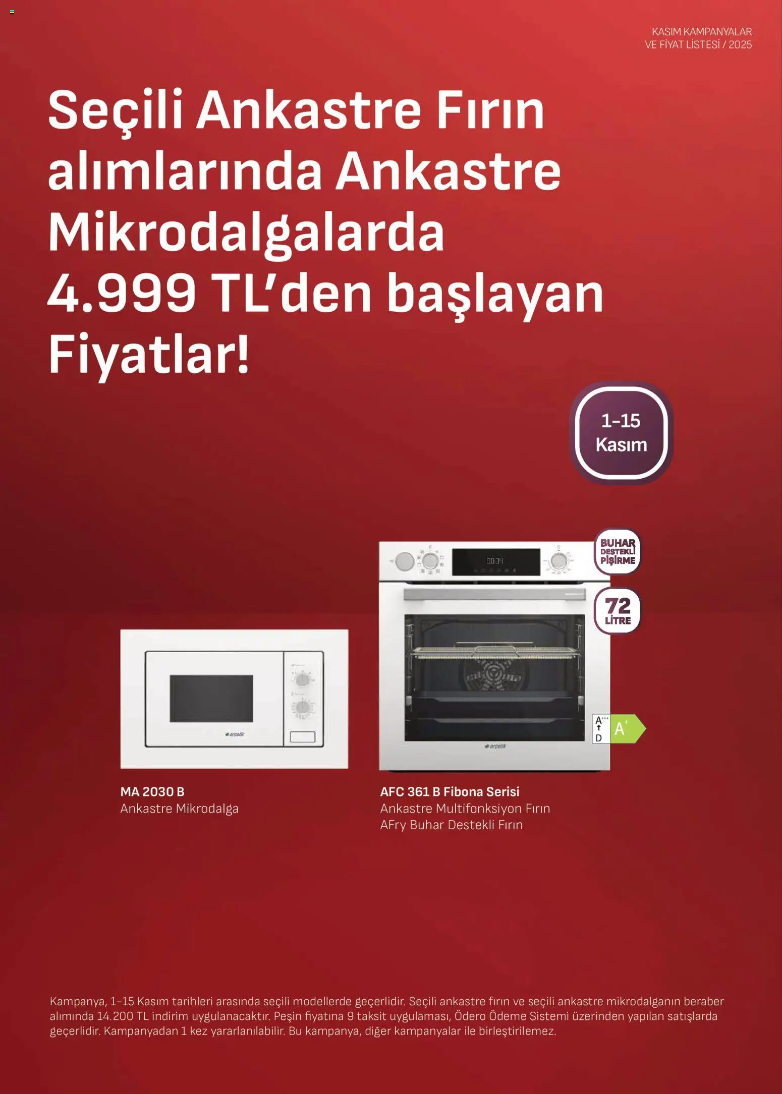 Arçelik Ankastre Kataloğu - 01.11.2025 tarihinden itibaren geçerlidir | Sayfa: 4 | Ürünler: Fırın