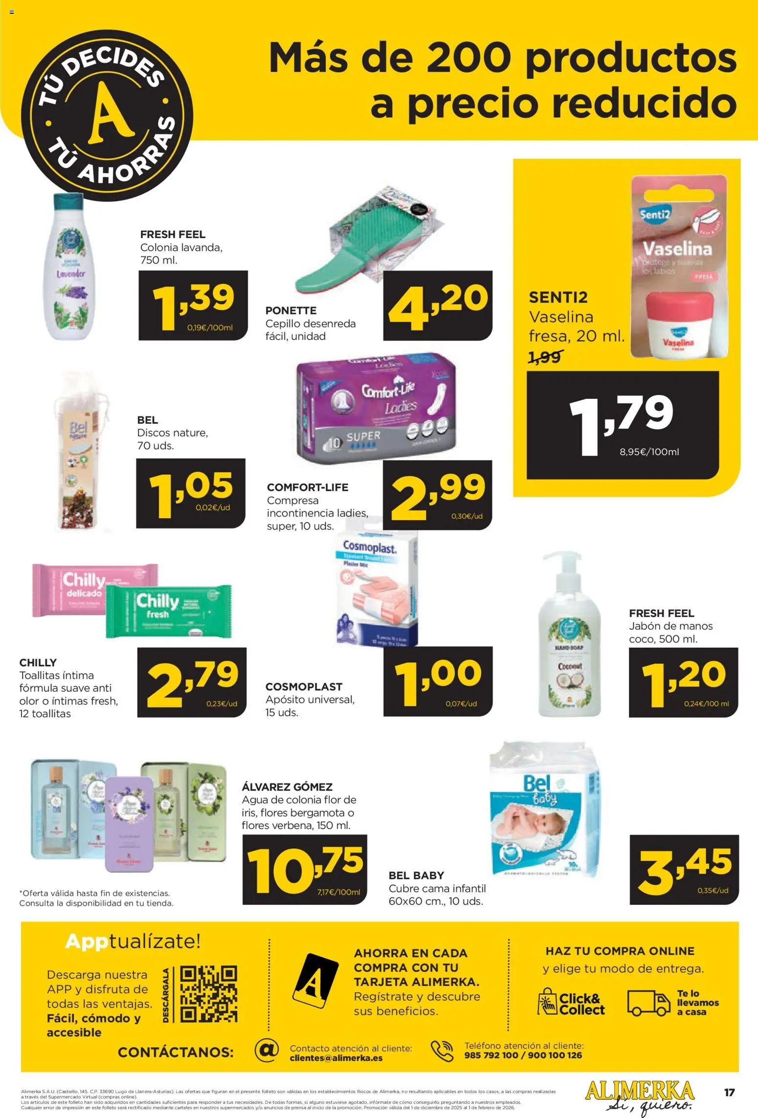 Alimerka folleto │ válido desde el 01.12.2025 | Página: 17 | Productos: Agua de colonia, Té, Teléfono, Cama