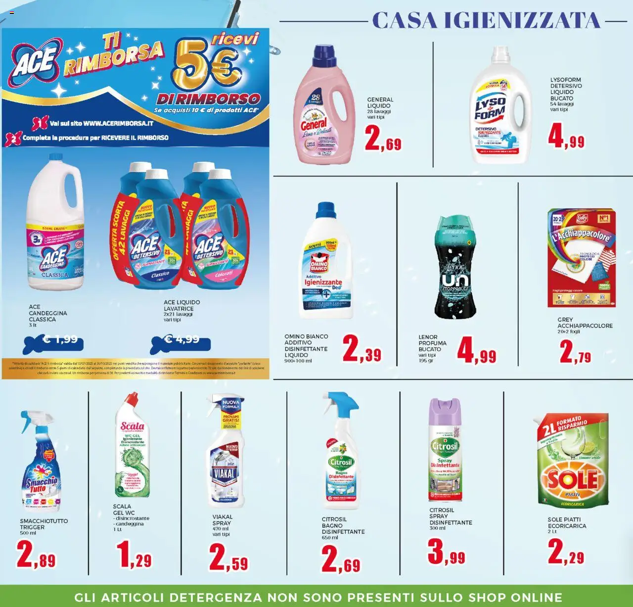 Volantino Happy Casa del 27.08.2025 | Pagina: 22 | Prodotti: Candeggina, Lavatrice, WC, Bagno