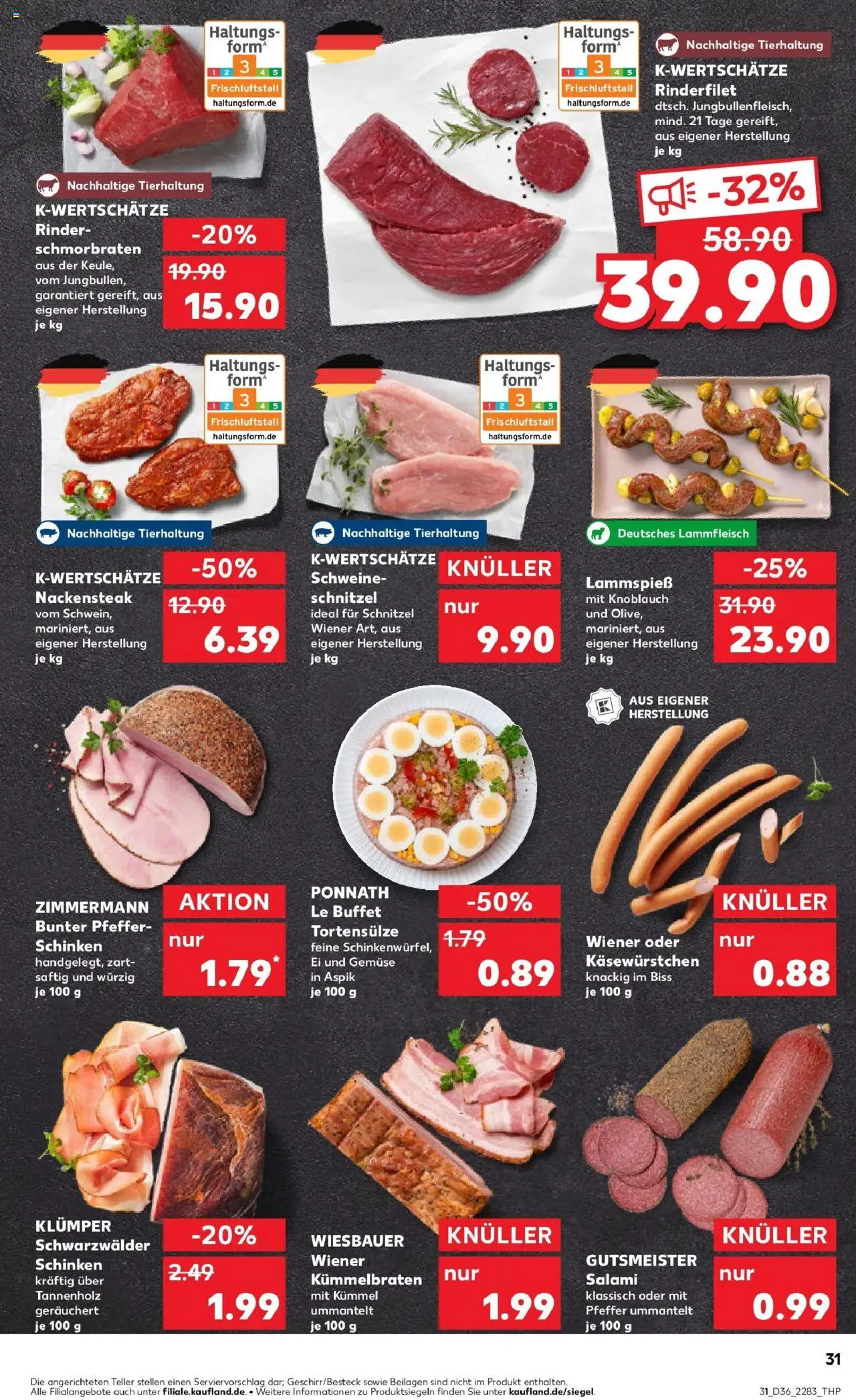 Kaufland prospekt Pfungstadt	 – gültig ab 07.09.2025 | Seite: 31 | Produkte: Rinderfilet, Gemüse, Knoblauch, Schinken