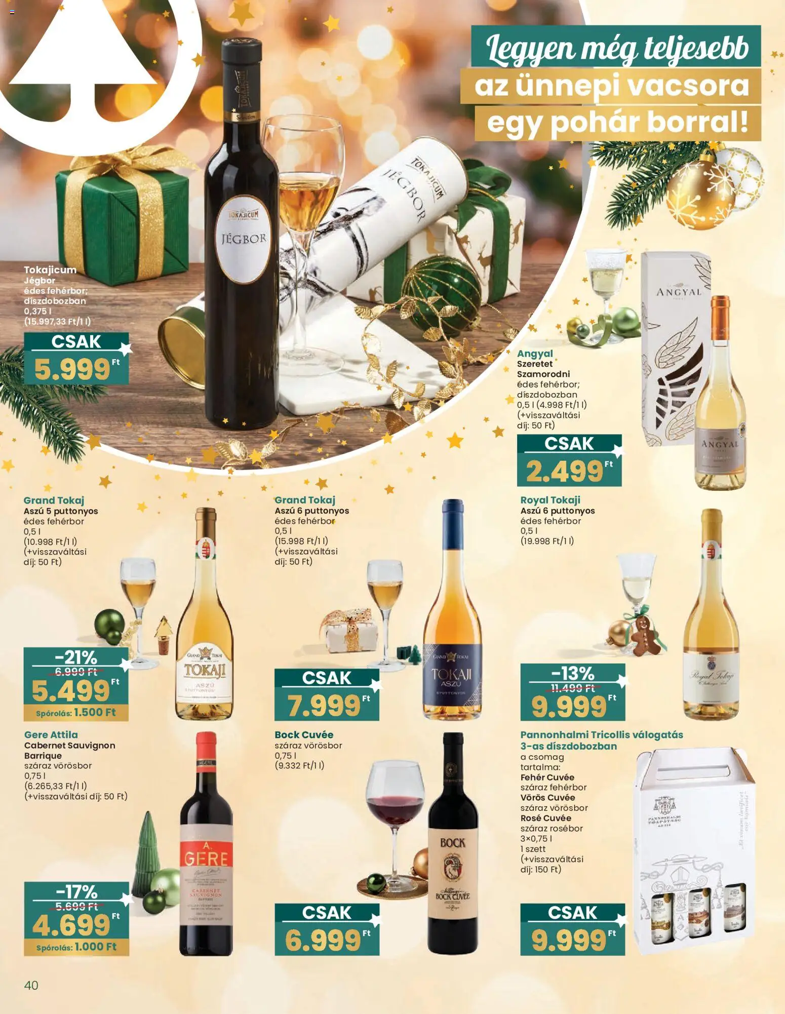 Interspar akciós ujság - amely érvényes a következő dátumtól: 20.12.2025 | Oldal: 40 | Termékek: Fehérbor, Vörösbor, Pohár