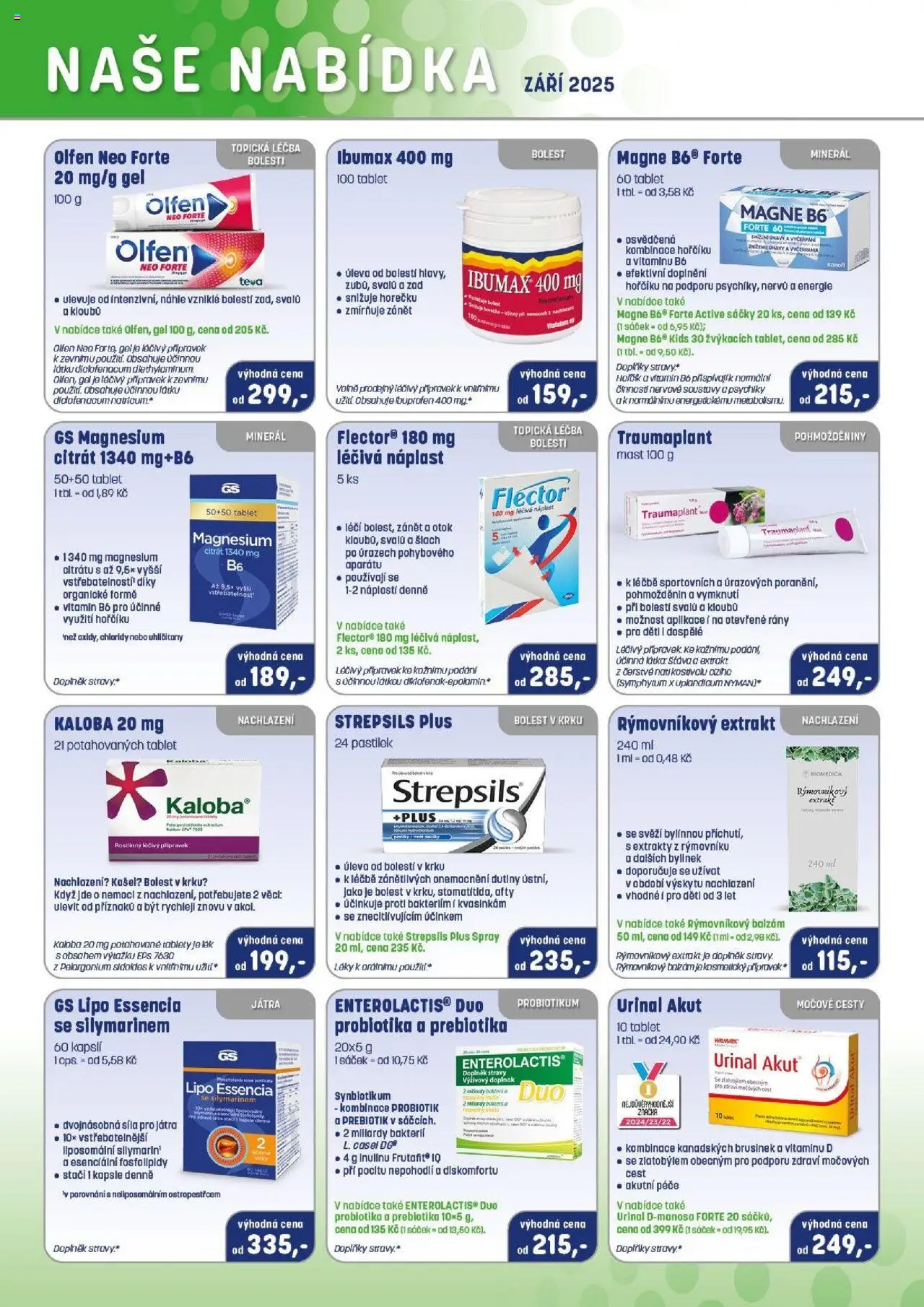 Pharmapoint leták od 01.09.2025 | Strana: 2 | Produkty: Náplast, Probiotika, Tablet, Sáček