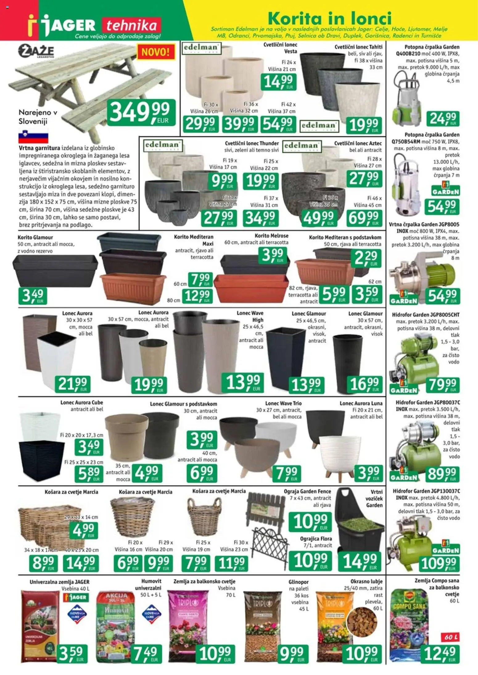 Novi Jager katalog ponudbe – veljaven od 01.04.2026 | Stran: 1 | Izdelki: Miza, Kos, Ograja, Voziček