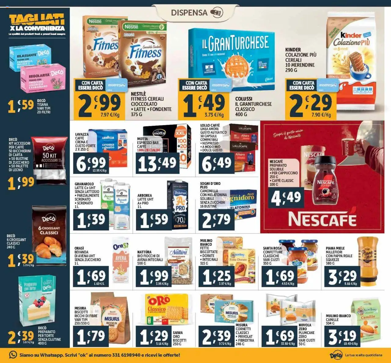 Volantino Decò del 12.09.2025 | Pagina: 11 | Prodotti: Fiocchi, Latte, Croissant, Lavazza