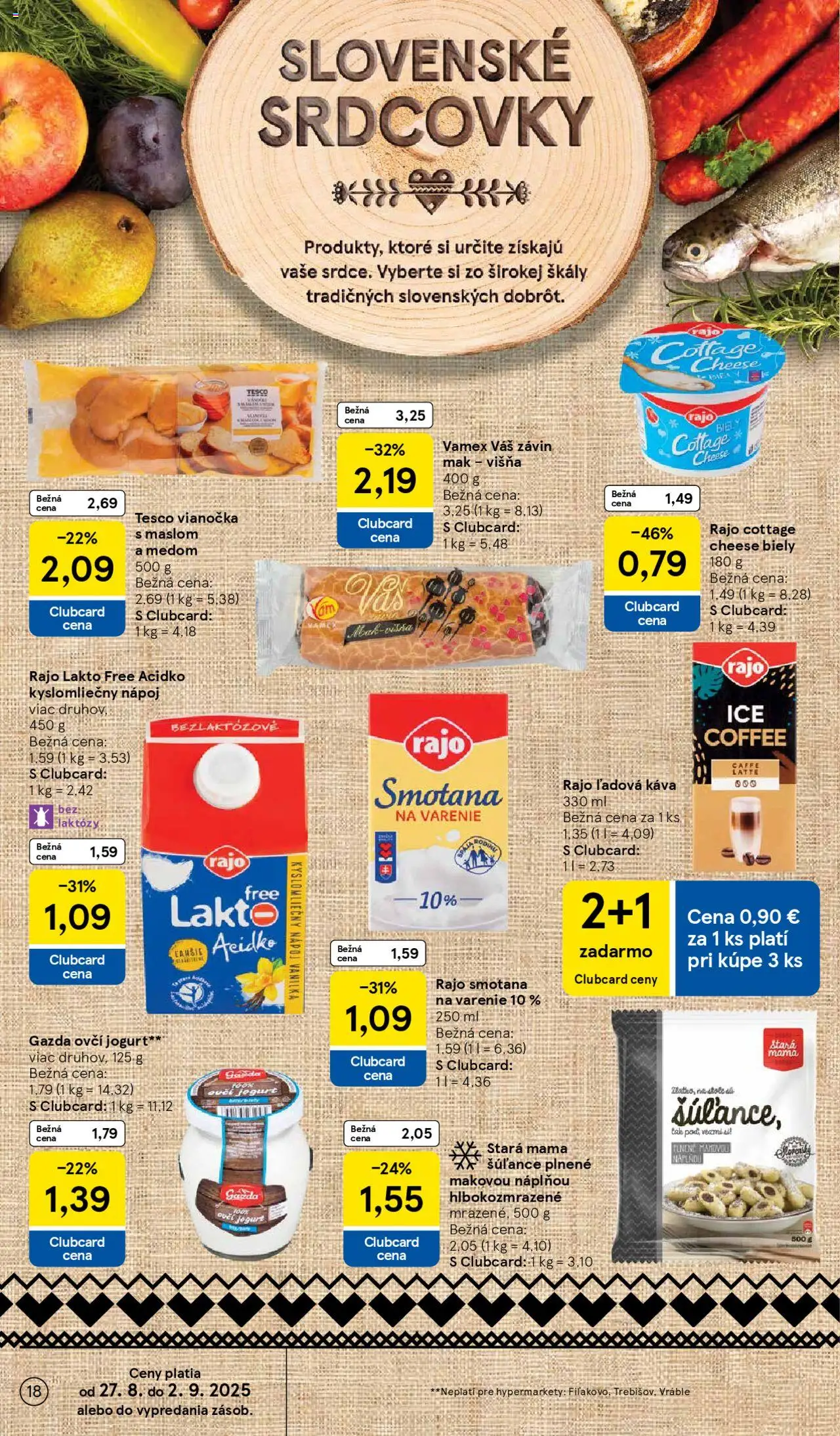 Tesco Hypermarket - leták │ platný od 27.08.2025 | Strana: 18 | Produkty: Jogurt, Smotana, Vianočka, Závin