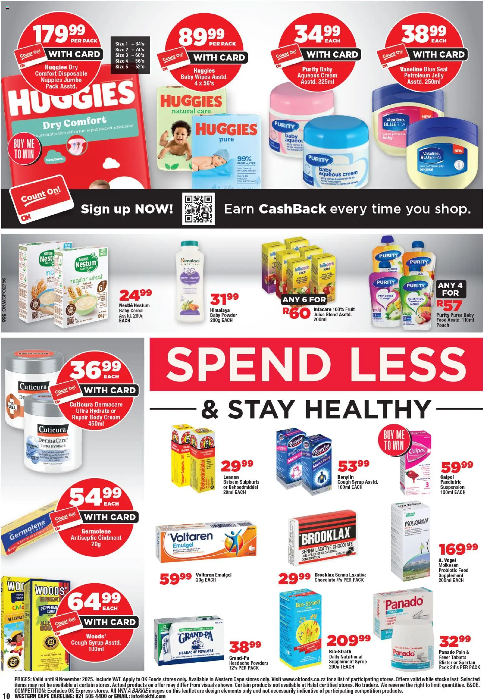 New OK Foods catalogue – valid from 24.10.2025 | Page: 10 | Products: Cream, Syrup, Fruit, Nappies