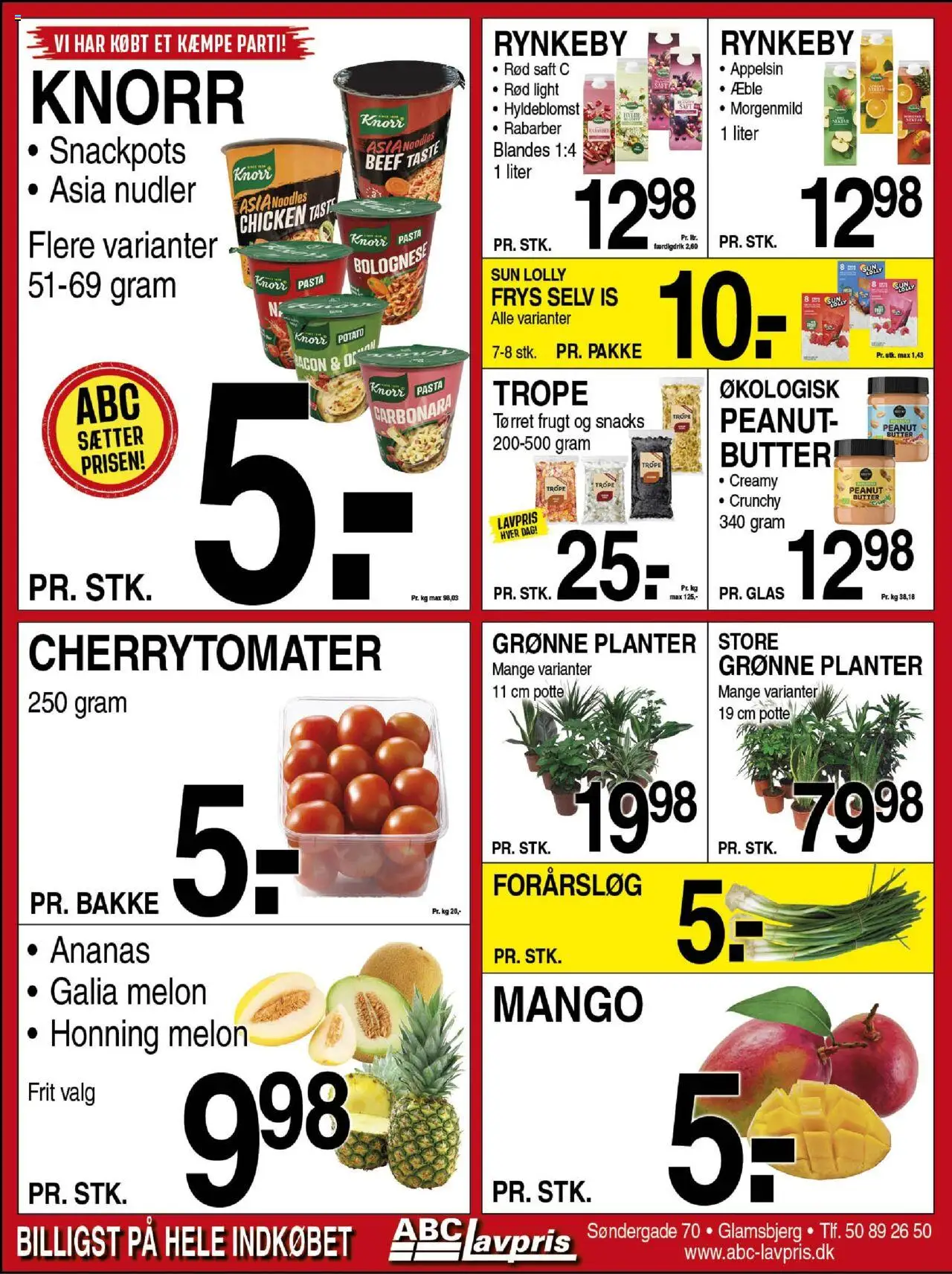Abc Lavpris Tilbudsavis gyldig fra 06.08.2025 | Side: 5 | Produkter: Rabarber, Nudler, Forårsløg, Cherrytomater
