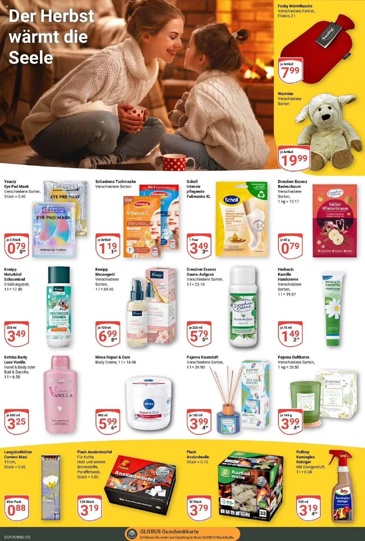 Globus prospekt Wetzlar-Dutenhofen	 – gültig ab 12.10.2025 | Seite: 17 | Produkte: Bad, Handcreme, Massageöl, Tuchmaske