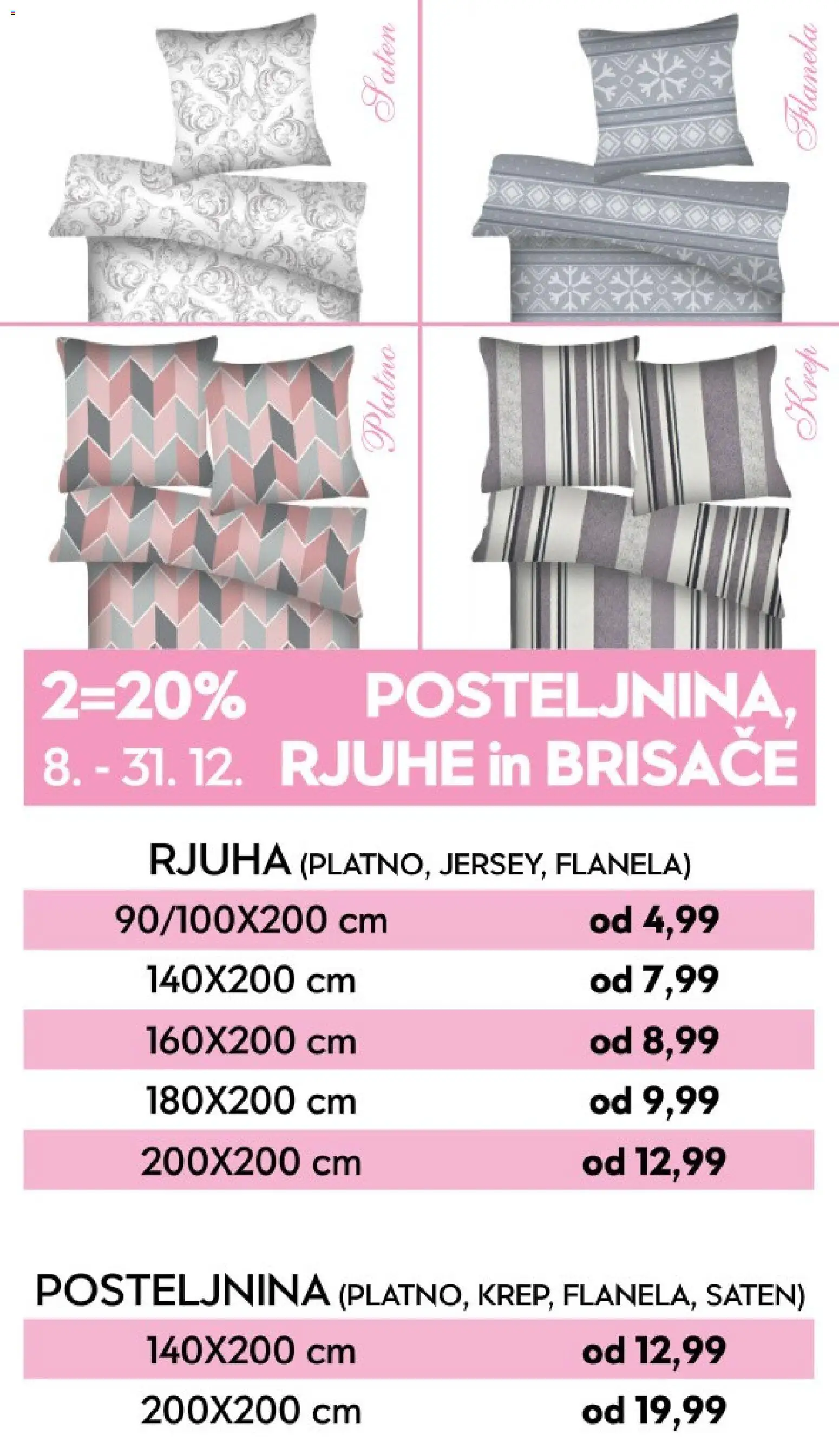 Novi Mana katalog ponudbe – veljaven od 08.12.2025 | Stran: 5 | Izdelki: Posteljnina, Rjuha