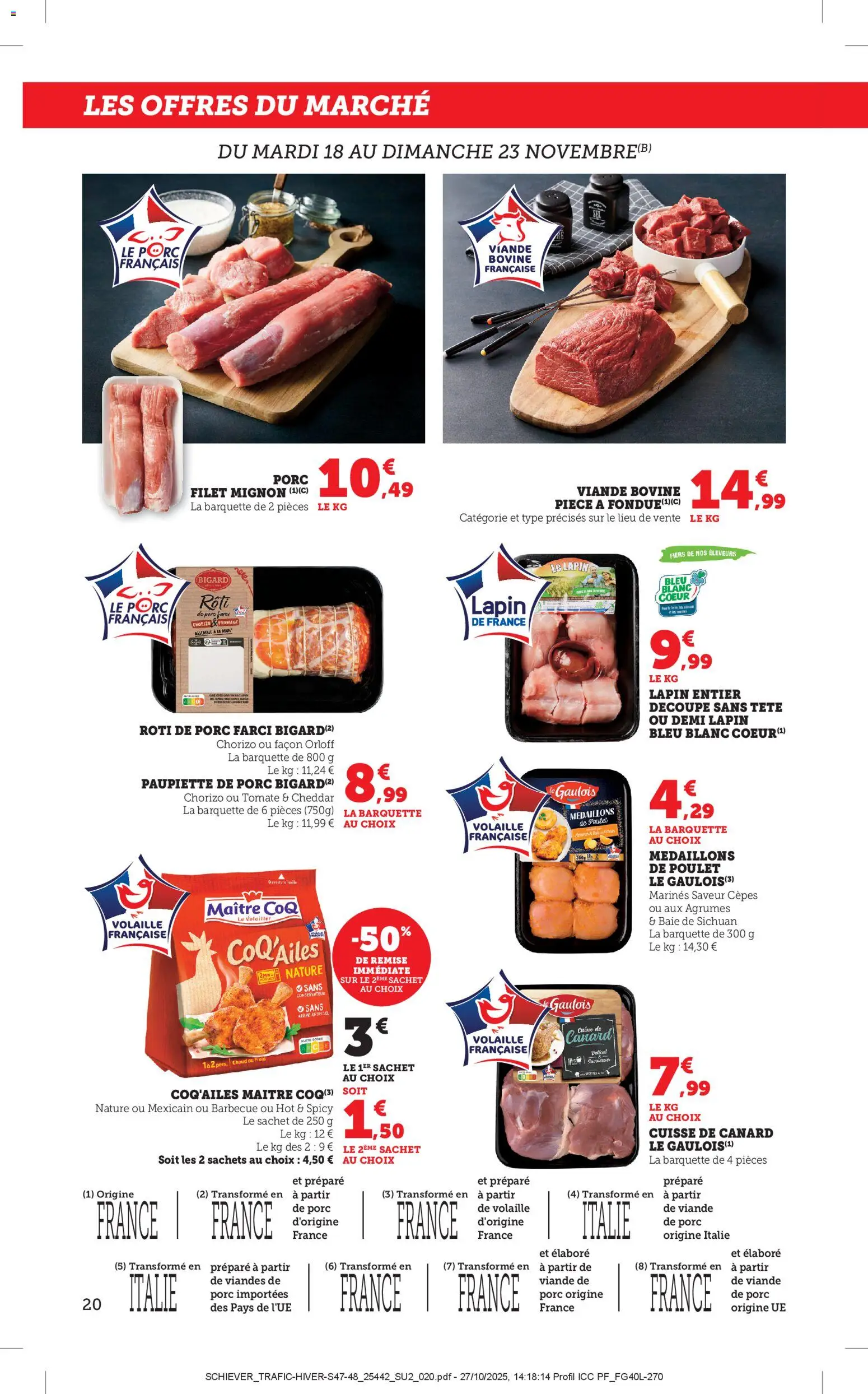 {H1} | Page: 20 | Produits: Chorizo, Volaille, Viande, Porc