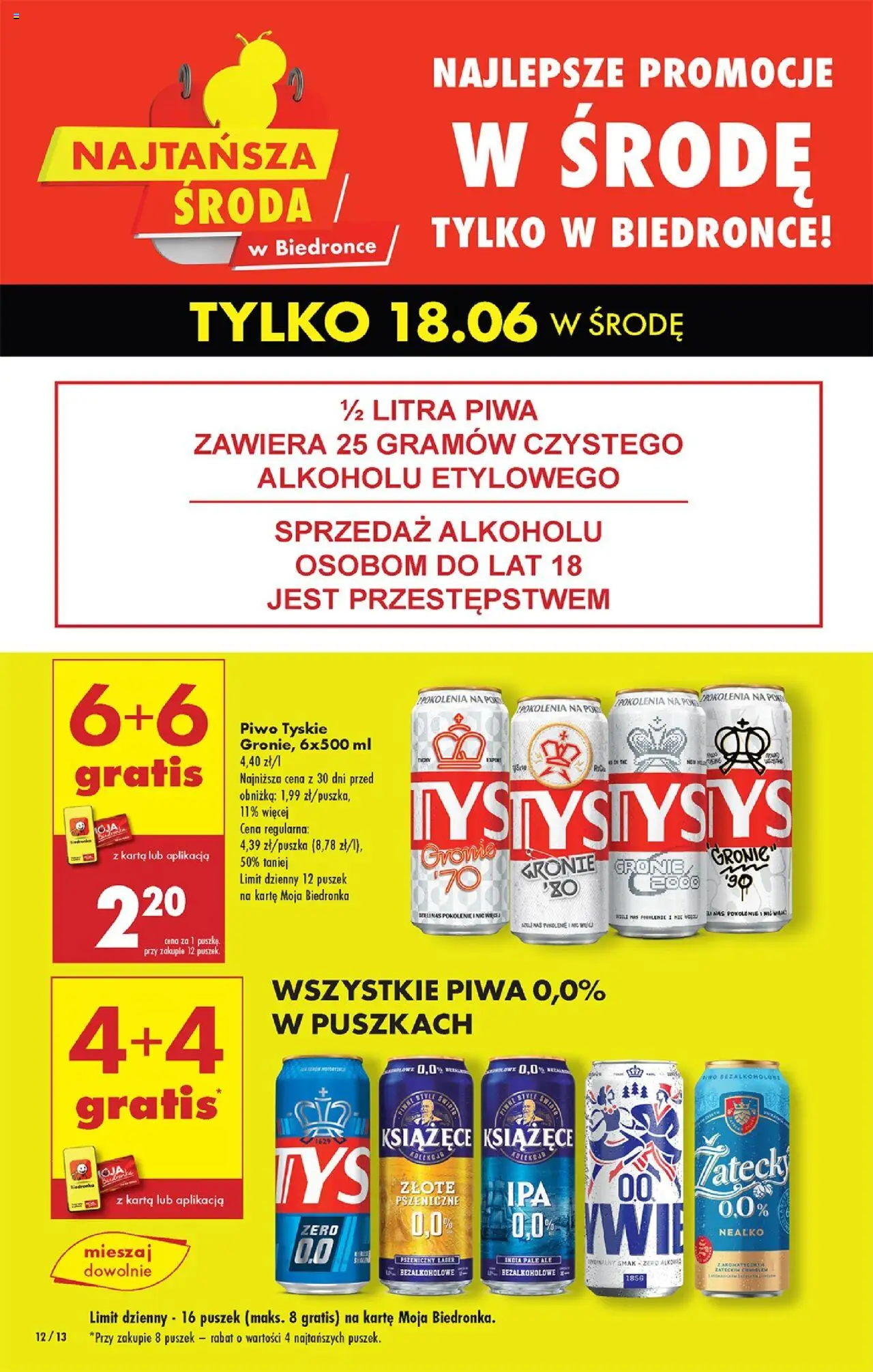 Biedronka gazetka - Oferta W tym tygodniu od 18.06.2025 | Strona: 14 | Produkty: Karta, Por, Tyskie, Piwo