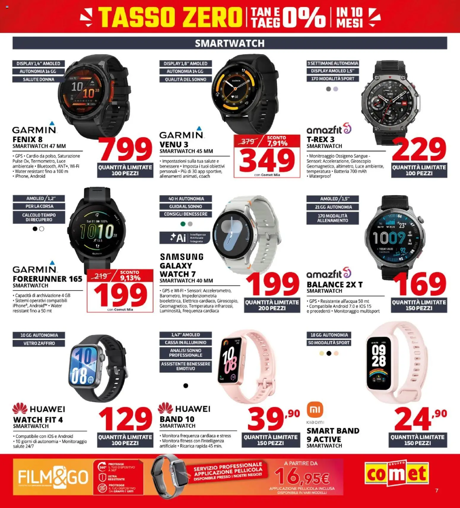Volantino Comet del 22.01.2026 | Pagina: 7 | Prodotti: Xiaomi, Huawei, Smartwatch, Samsung