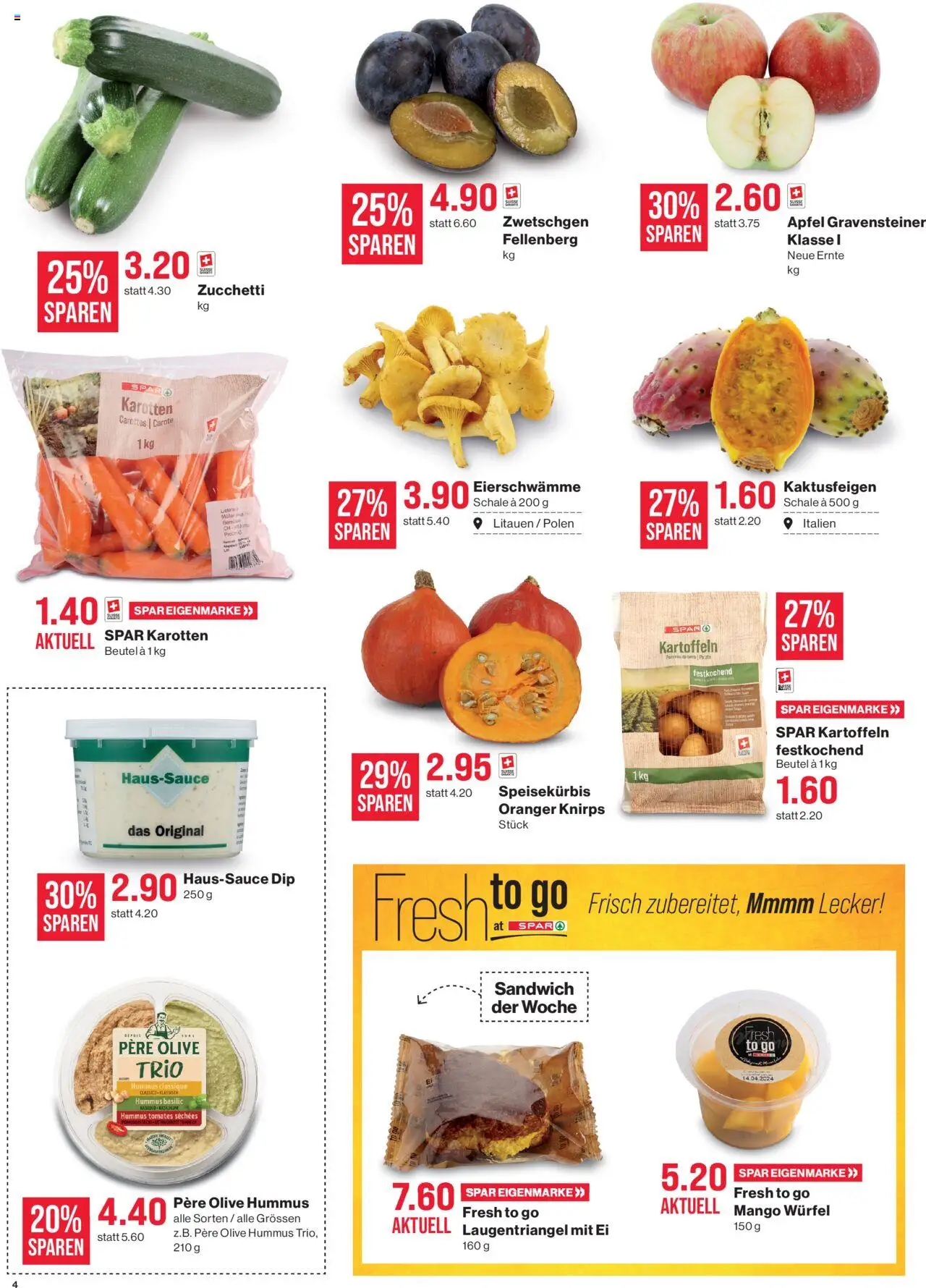 SPAR Aktionen ab 28.08.2025 | Seite: 4 | Produkte: Zwetschgen, Äpfel, Tomaten, Kartoffeln