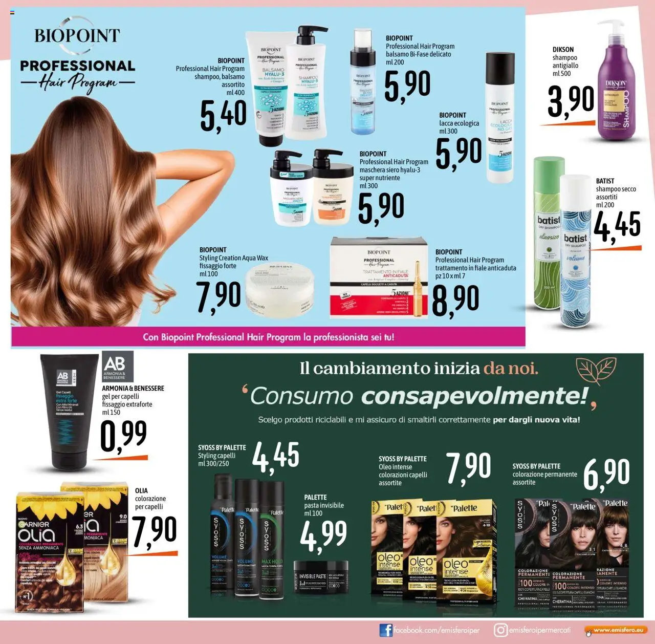 Volantino Emisfero del 25.09.2025 | Pagina: 27 | Prodotti: Shampoo, Balsamo, Lacca, Pasta