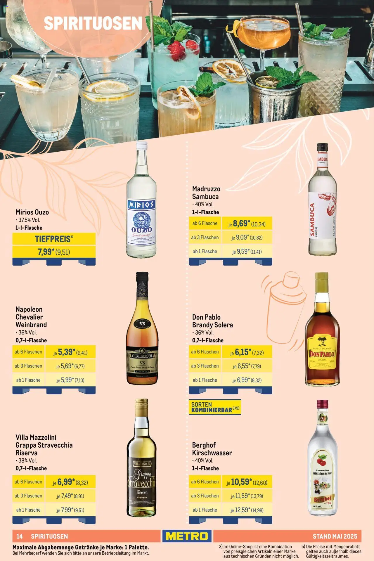 Metro Hauswein-Katalog - gültig ab dem 01.05.2025 | Seite: 14 | Produkte: Ouzo, Sambuca