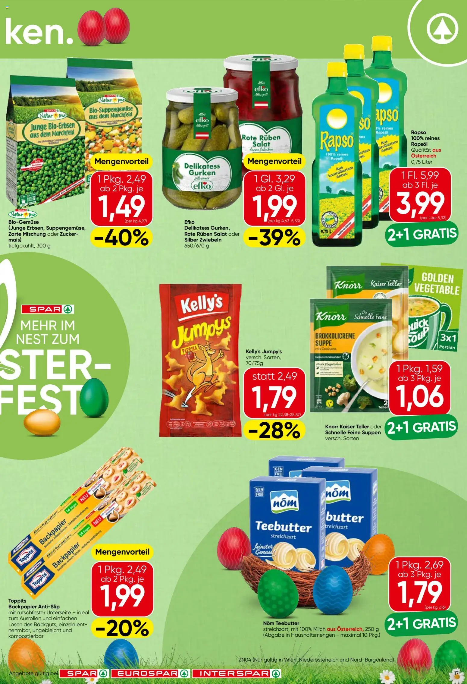 Spar Flugblatt - Burgenland gültig ab 26.03.2026 | Seite: 17 | Produkte: Gurken, Salat, Zwiebeln, Zucker