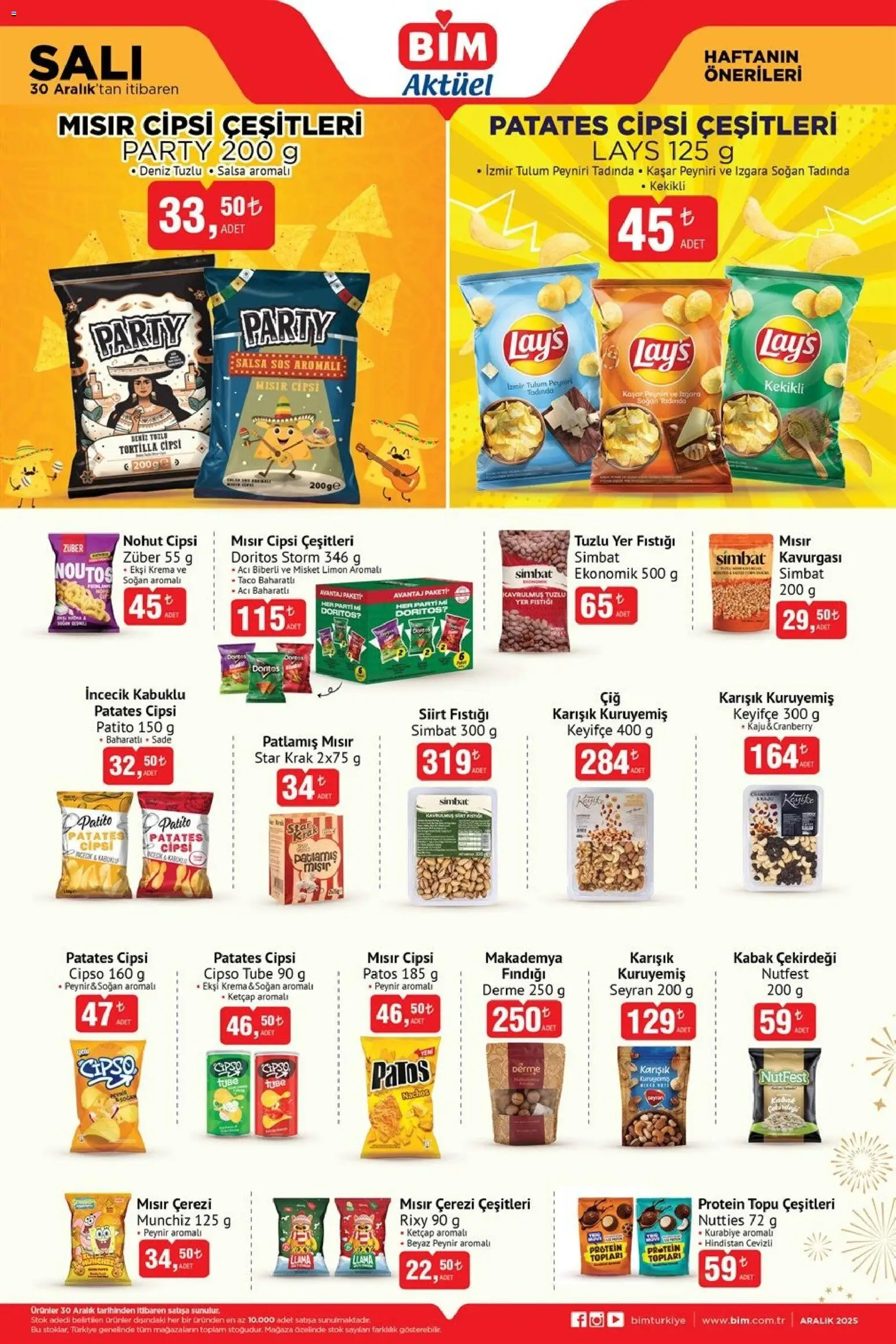 BİM Katalog - 30.12.2025 tarihinden itibaren geçerlidir | Sayfa: 1 | Ürünler: Tulum, Soğan, Sos, Izgara