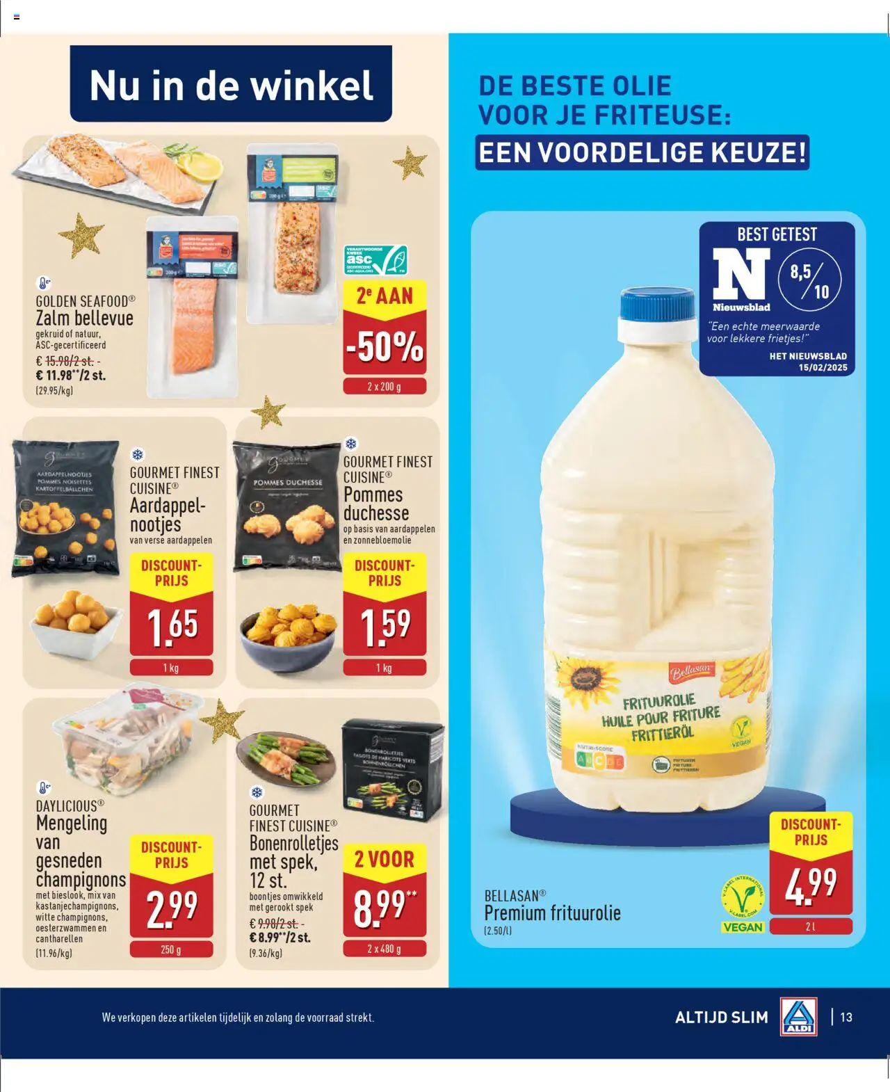 {H1} | Pagina: 13 | Producten: Zalm, Friteuse, Aardappel, Olie
