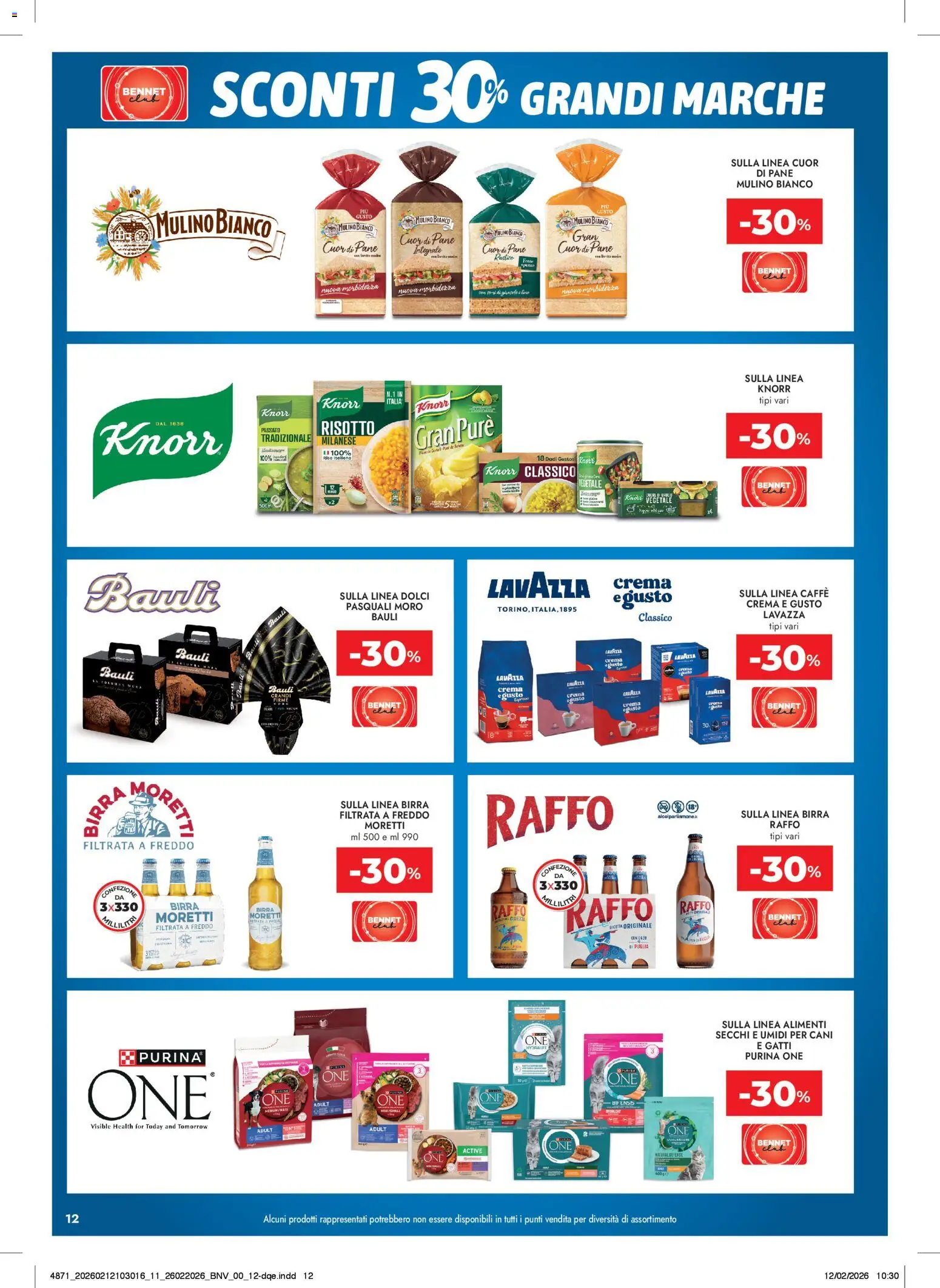 Volantino bennet del 26.02.2026 | Pagina: 12 | Prodotti: Crema, Pane, Caffè, Birra