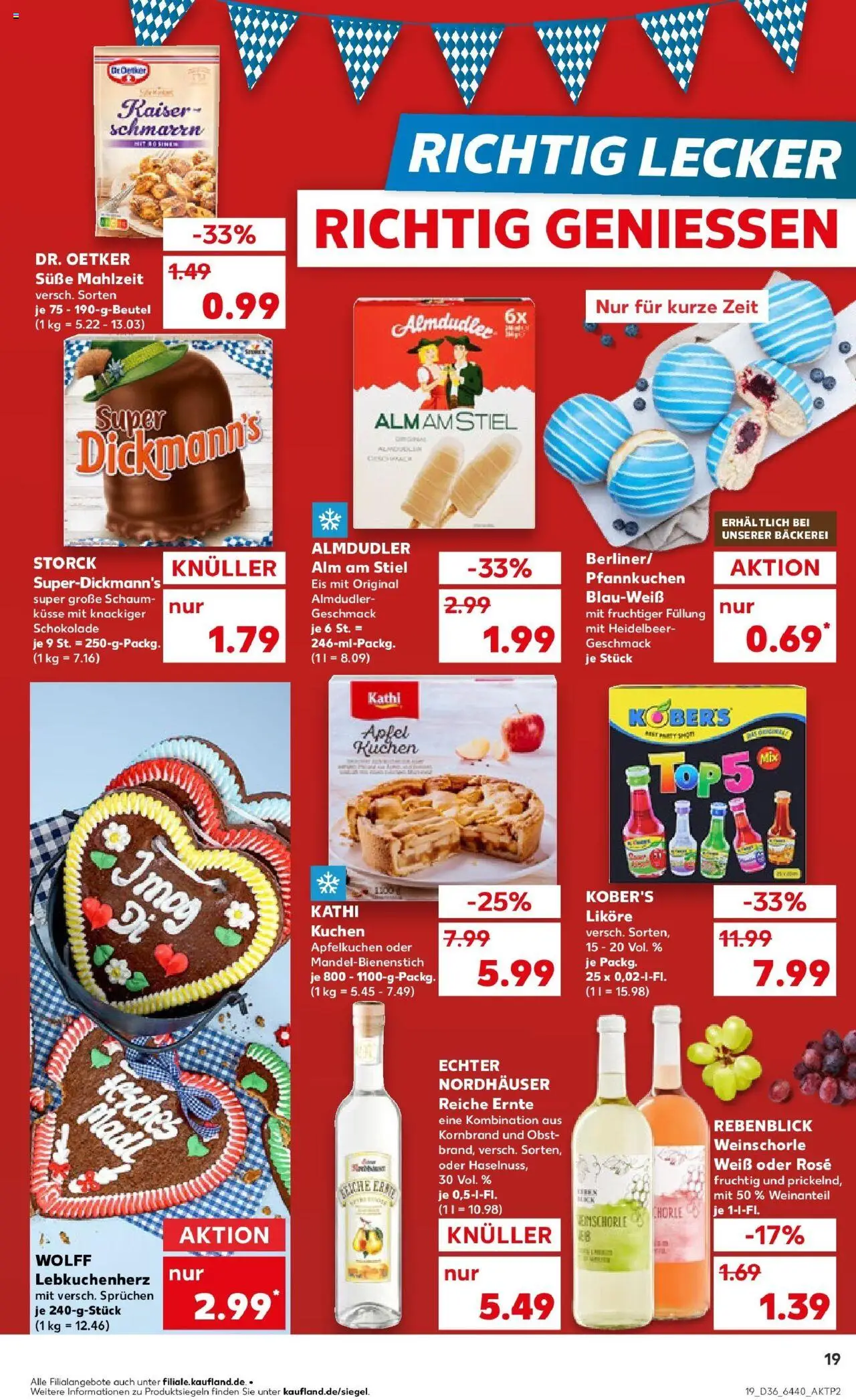 Kaufland prospekt Rüsselsheim Am Main	 – gültig ab 07.09.2025 | Seite: 19 | Produkte: Äpfel, Pfannkuchen, Weinschorle, Kuchen