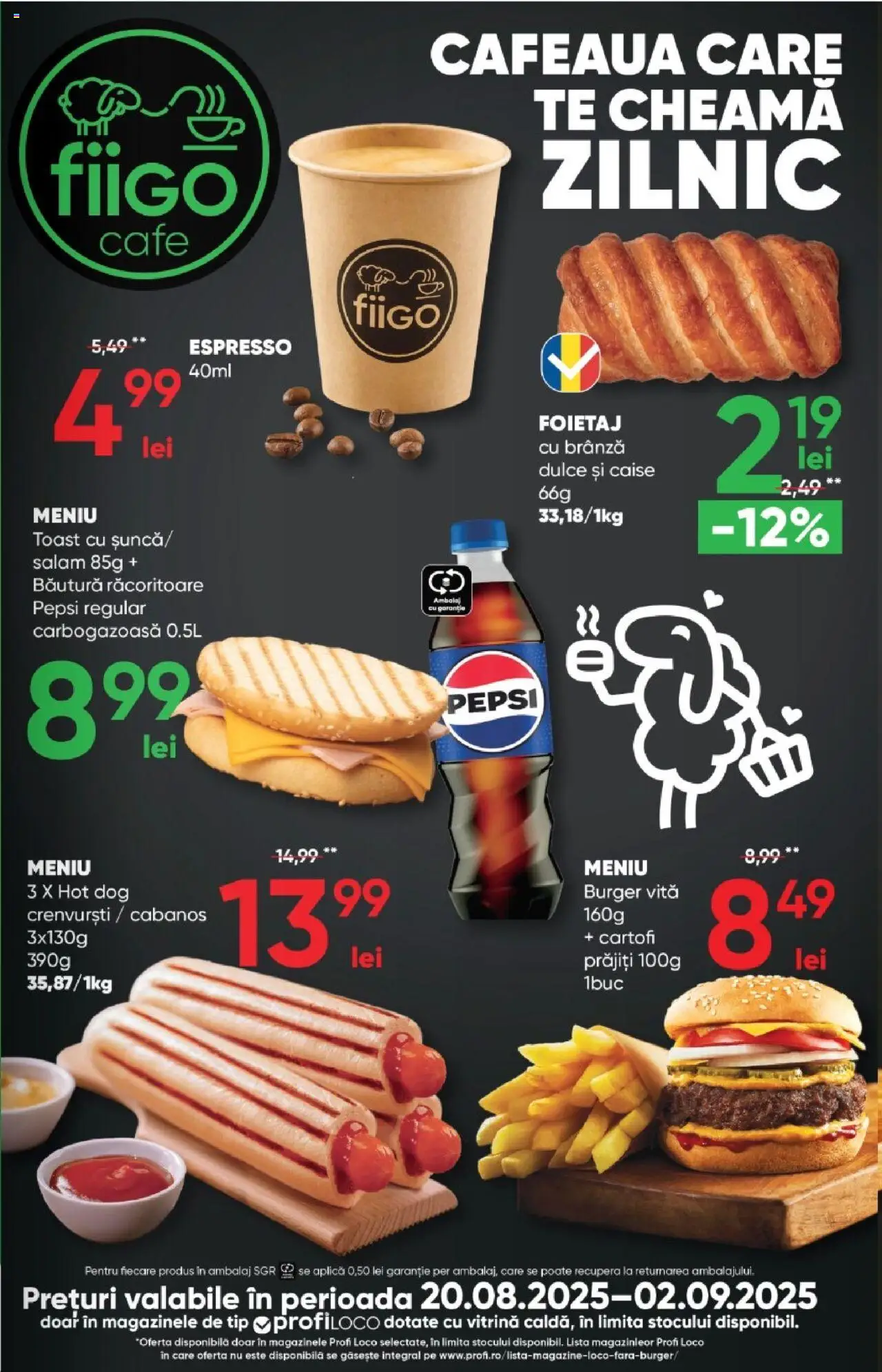 Catalog Profi Loco nou – valabil de la 20.08.2025 | Pagină: 15 | Produse: Crenvurști, Salam, Burger, Ahtapot