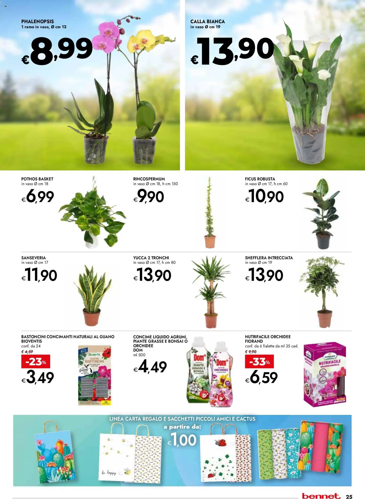 Volantino bennet del 12.03.2026 | Pagina: 25 | Prodotti: Concime, Cactus, Vaso