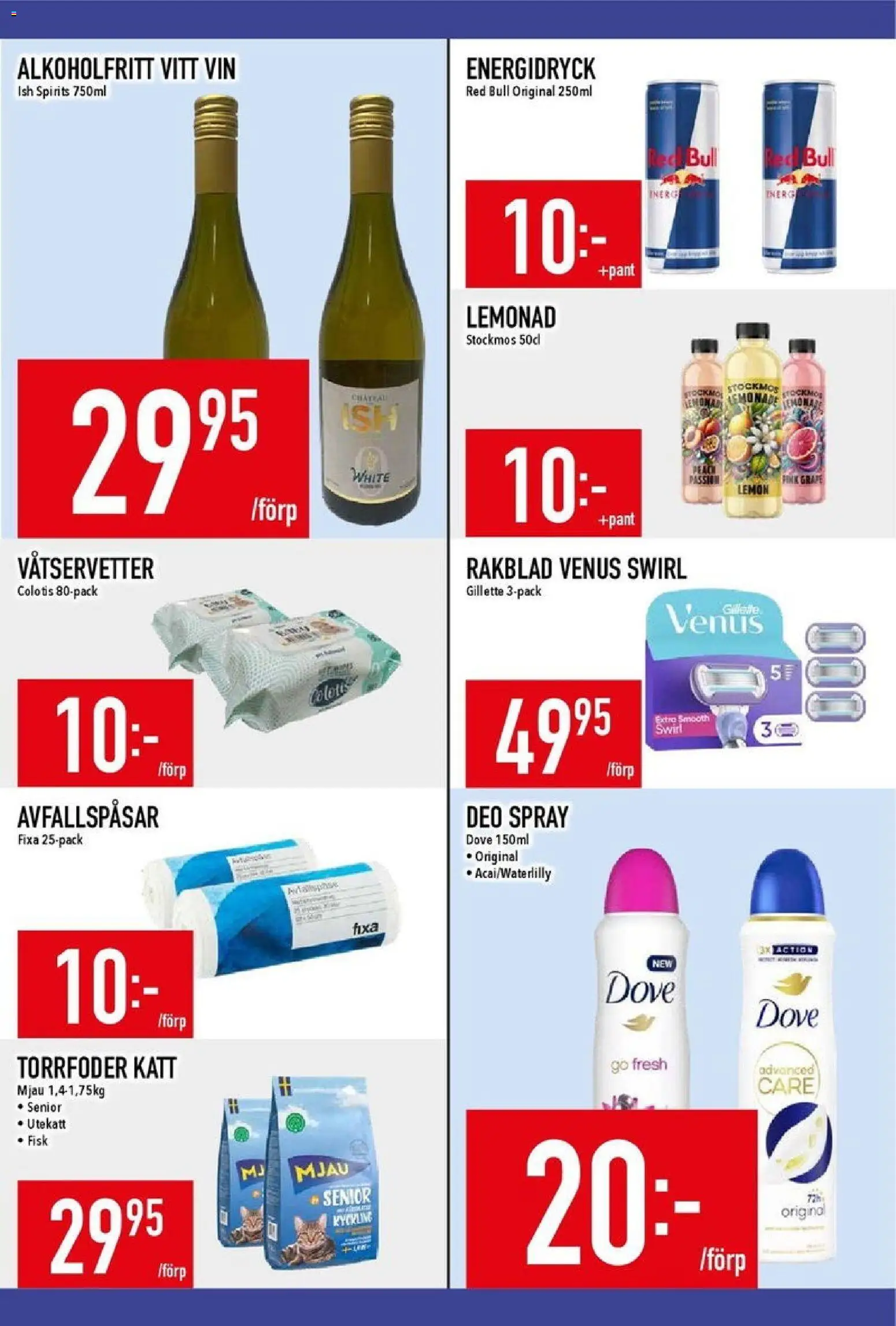 Matdax reklamblad aktuell från 24.11.2025 | Sida: 22 | Produkter: Red bull, Avfallspåsar, Energidryck, Rakblad