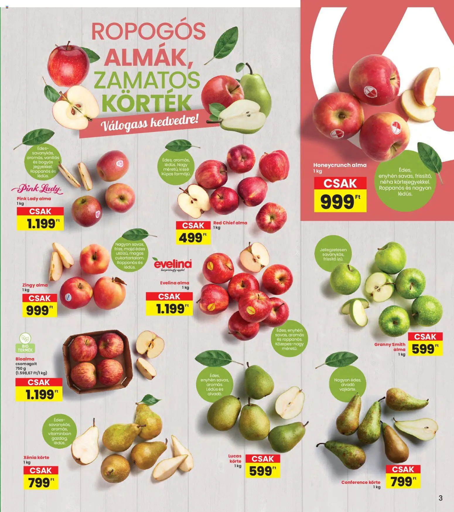 Interspar akciós ujság - amely érvényes a következő dátumtól: 30.10.2025 | Oldal: 3 | Termékek: Körte, Alma