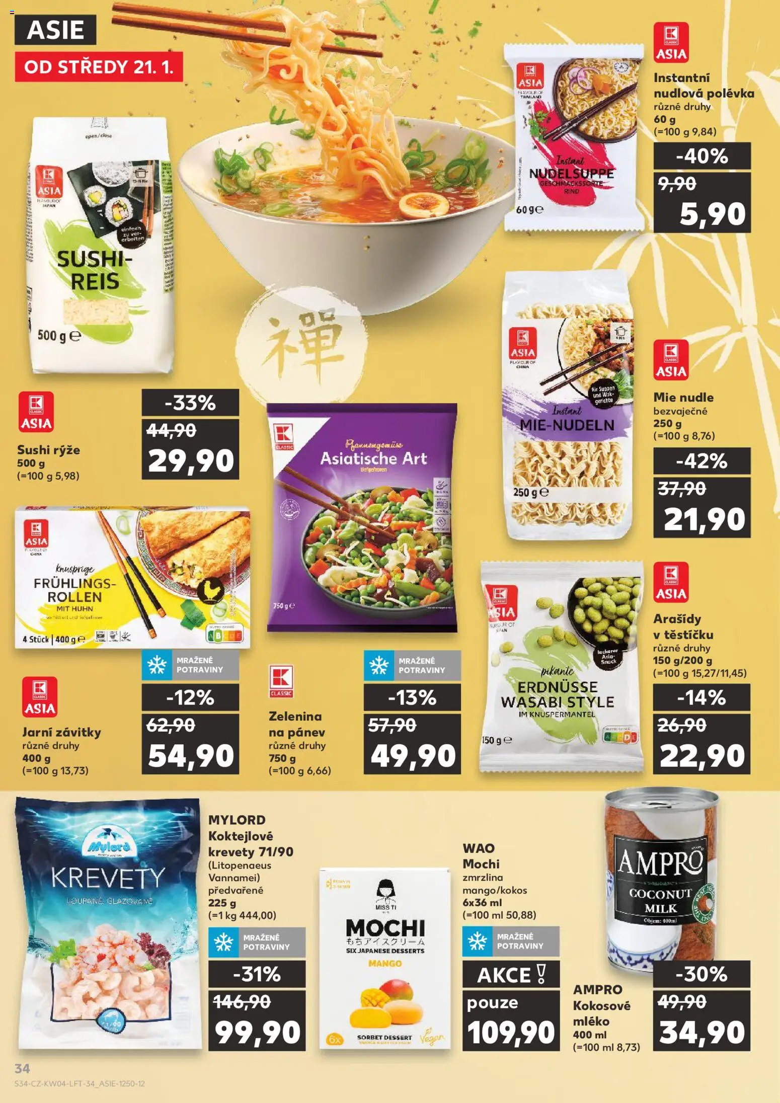 Kaufland leták - Plzeň od 21.01.2026 | Strana: 34 | Produkty: Arašídy, Sushi, Potraviny, Krevety