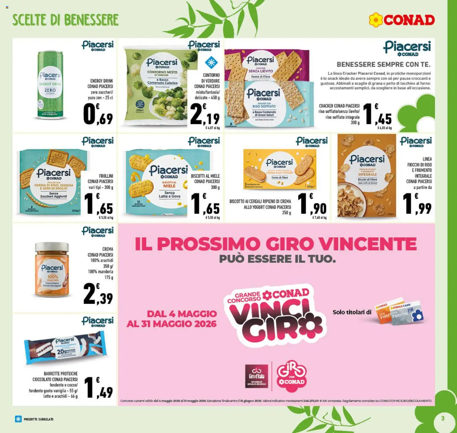 Volantino Conad del 22.04.2026 | Pagina: 3 | Prodotti: Fiocchi, Tacchino, Crackers, Miele