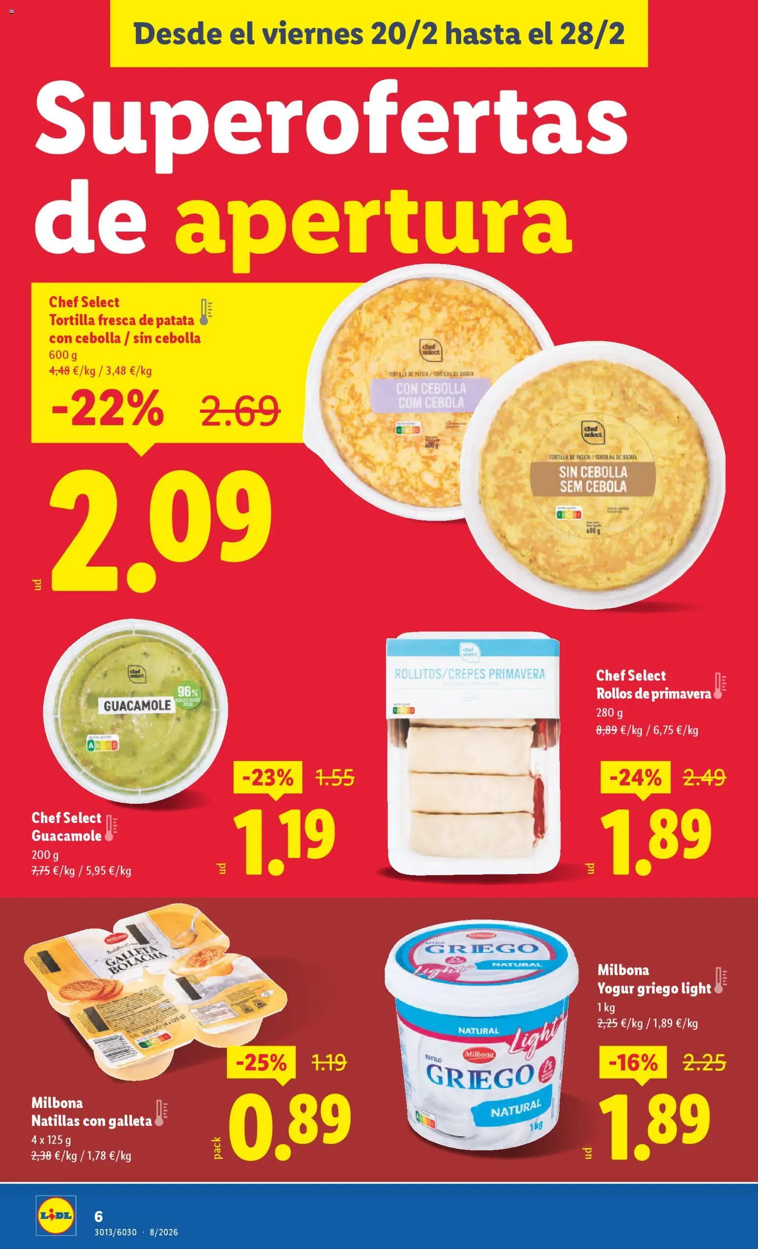 Lidl - Torrevieja │ válido desde el 20.02.2026 | Página: 6 | Productos: Yogur, Μαγειρική εστία, Guacamole, Παγωμένο τσάι