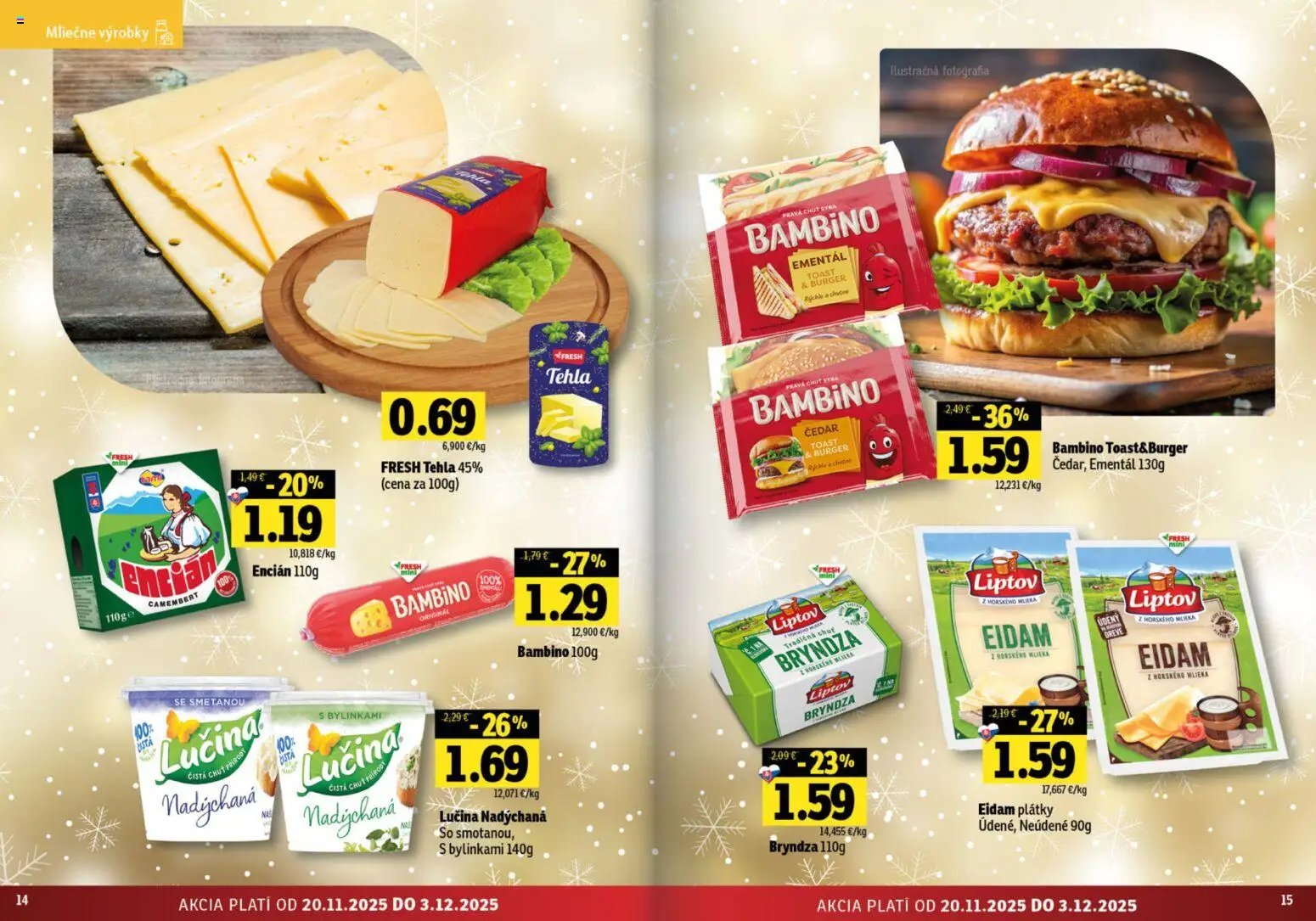 Nové Fresh akcie – leták je platný od 20.11.2025 | Strana: 8 | Produkty: Eidam, Bryndza, Encián