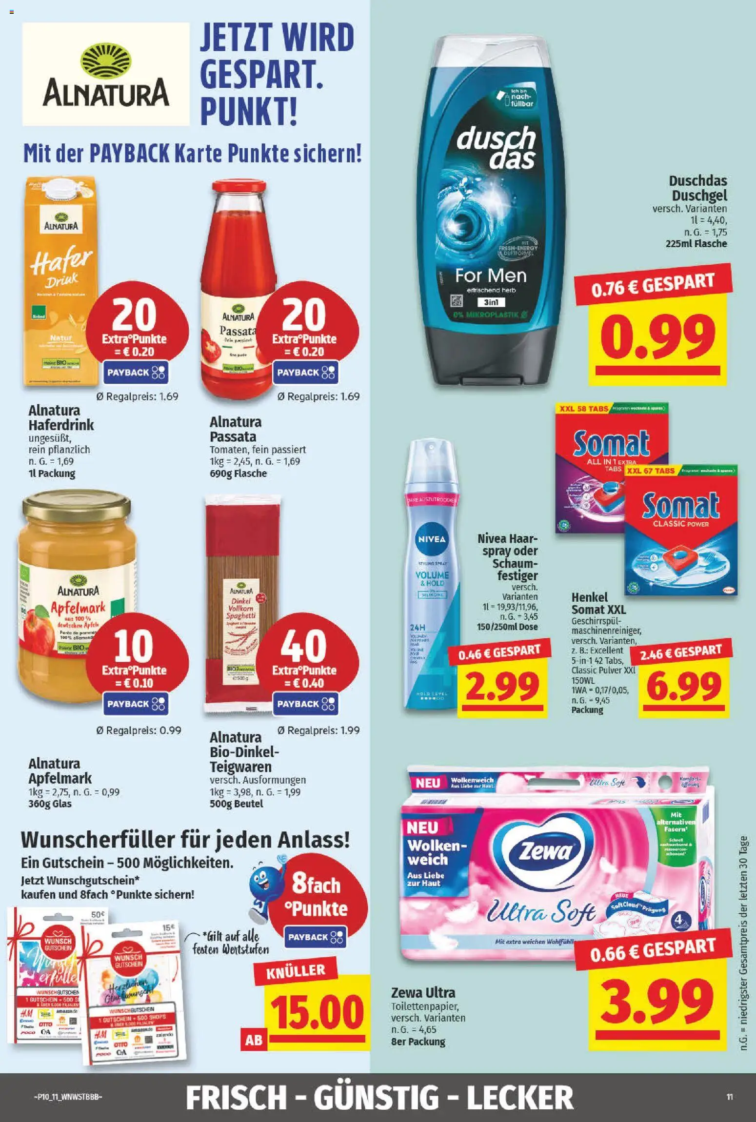 NP Discount Prospekt 	 – gültig ab 02.03.2026 | Seite: 11 | Produkte: Zewa, Haferdrink, Duschgel, Duschdas