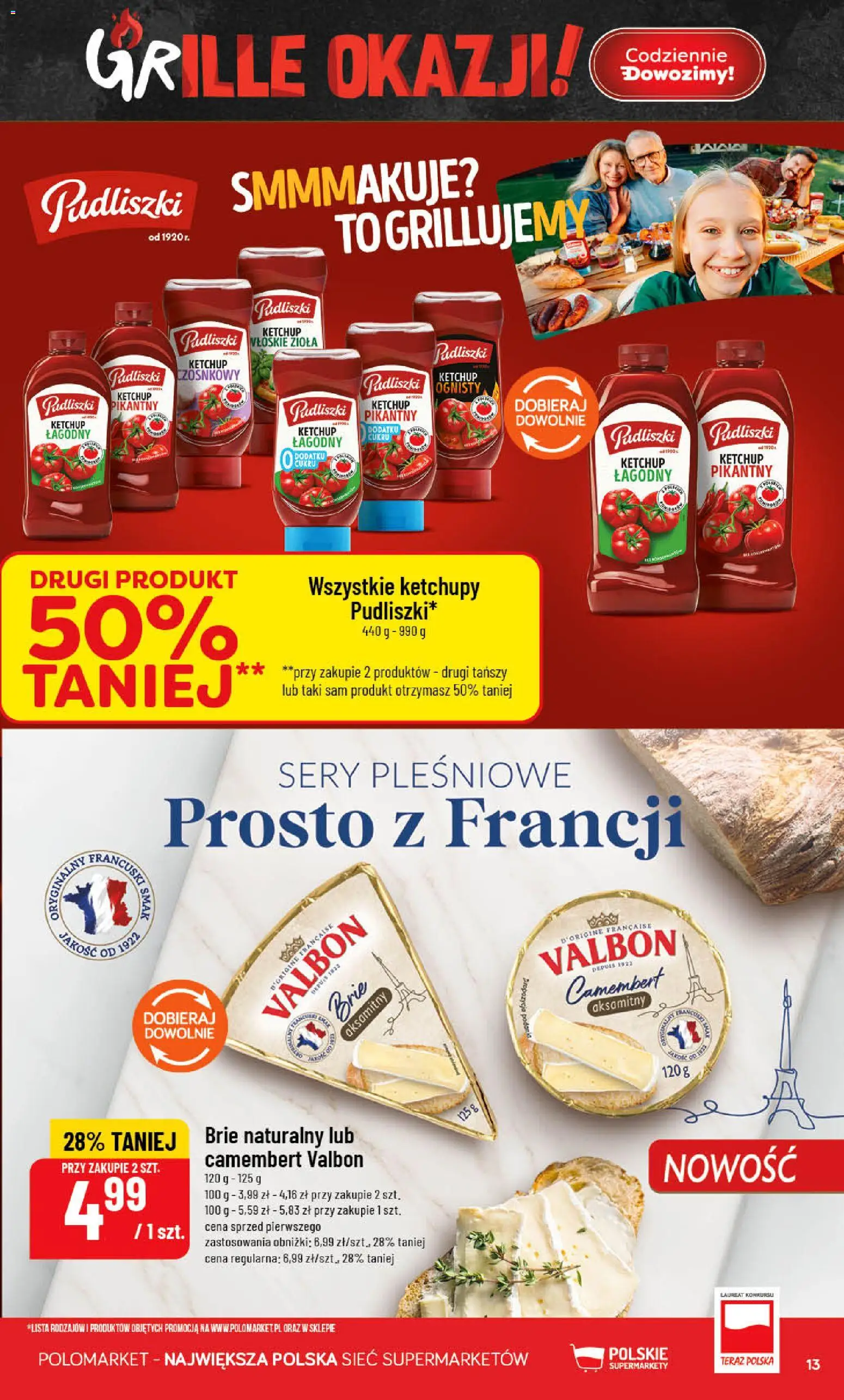 POLOmarket gazetka od 29.04.2026 | Strona: 13 | Produkty: Ketchup, Camembert, Sery, Sery pleśniowe