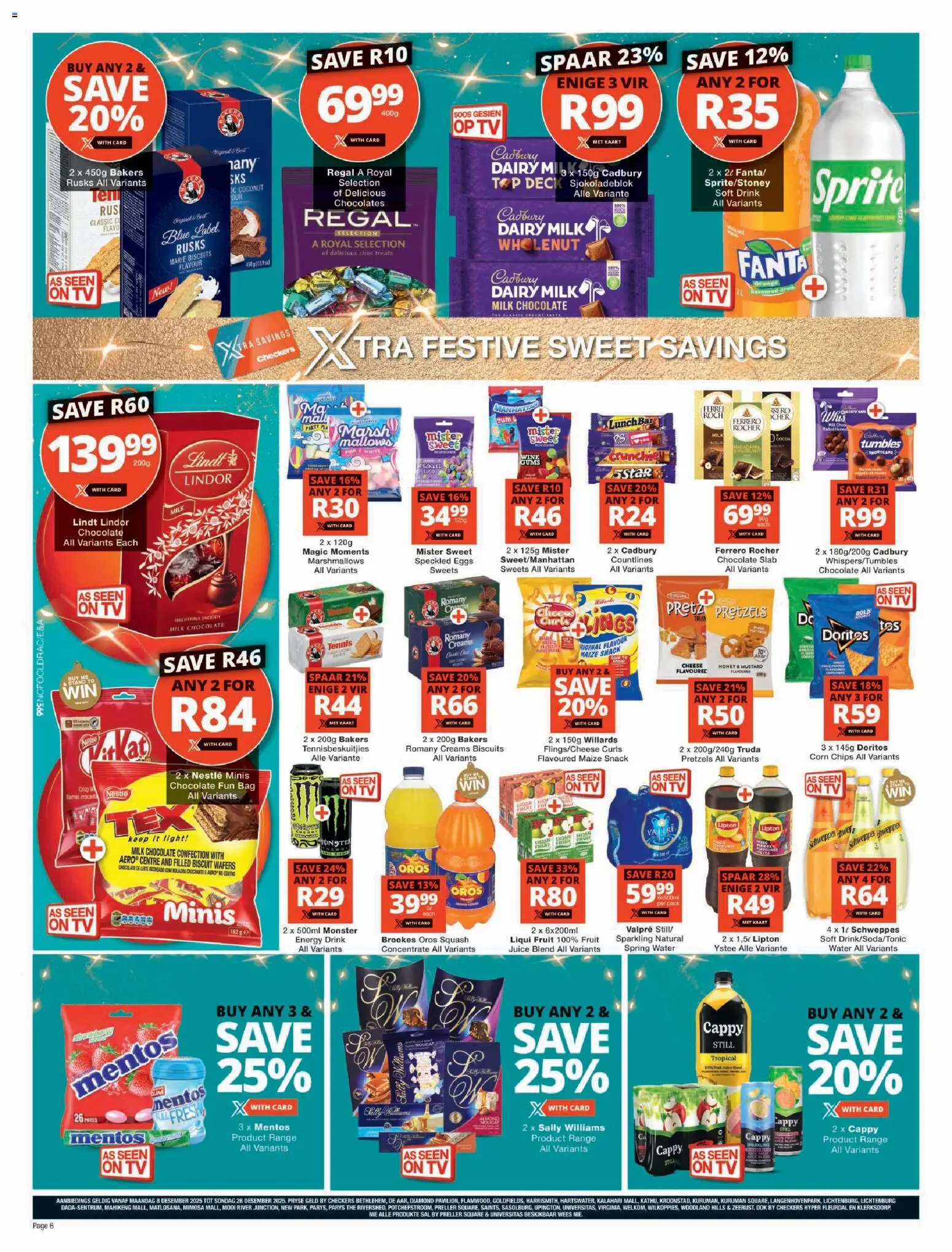 New Checkers catalogue – valid from 08.12.2025 | Page: 6 | Products: TV, Light, Mustard, Fruit