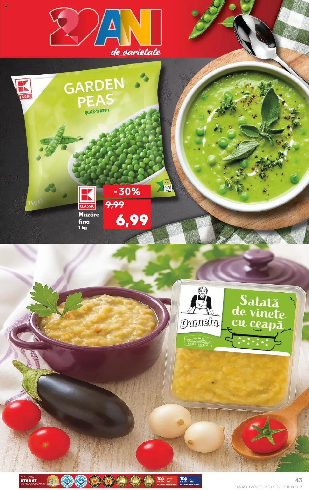 Kaufland RO akciós ujság - amely érvényes a következő dátumtól: 27.08.2025 | Oldal: 43 | Termékek: Saláta