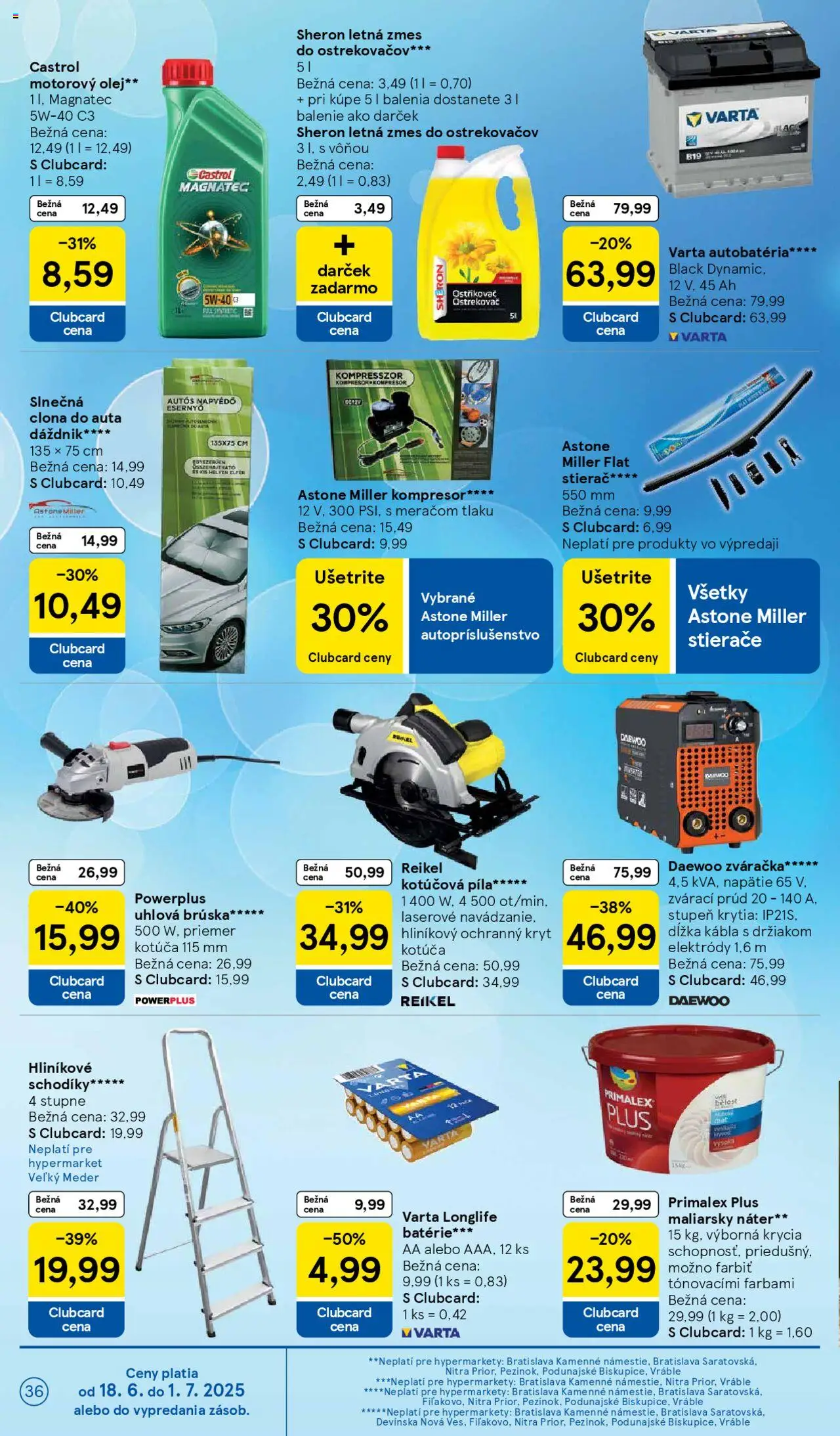 Tesco Hypermarket - leták │ platný od 18.06.2025 | Strana: 36 | Produkty: Kompresor, Píla, Kotúčová píla, Zváračka