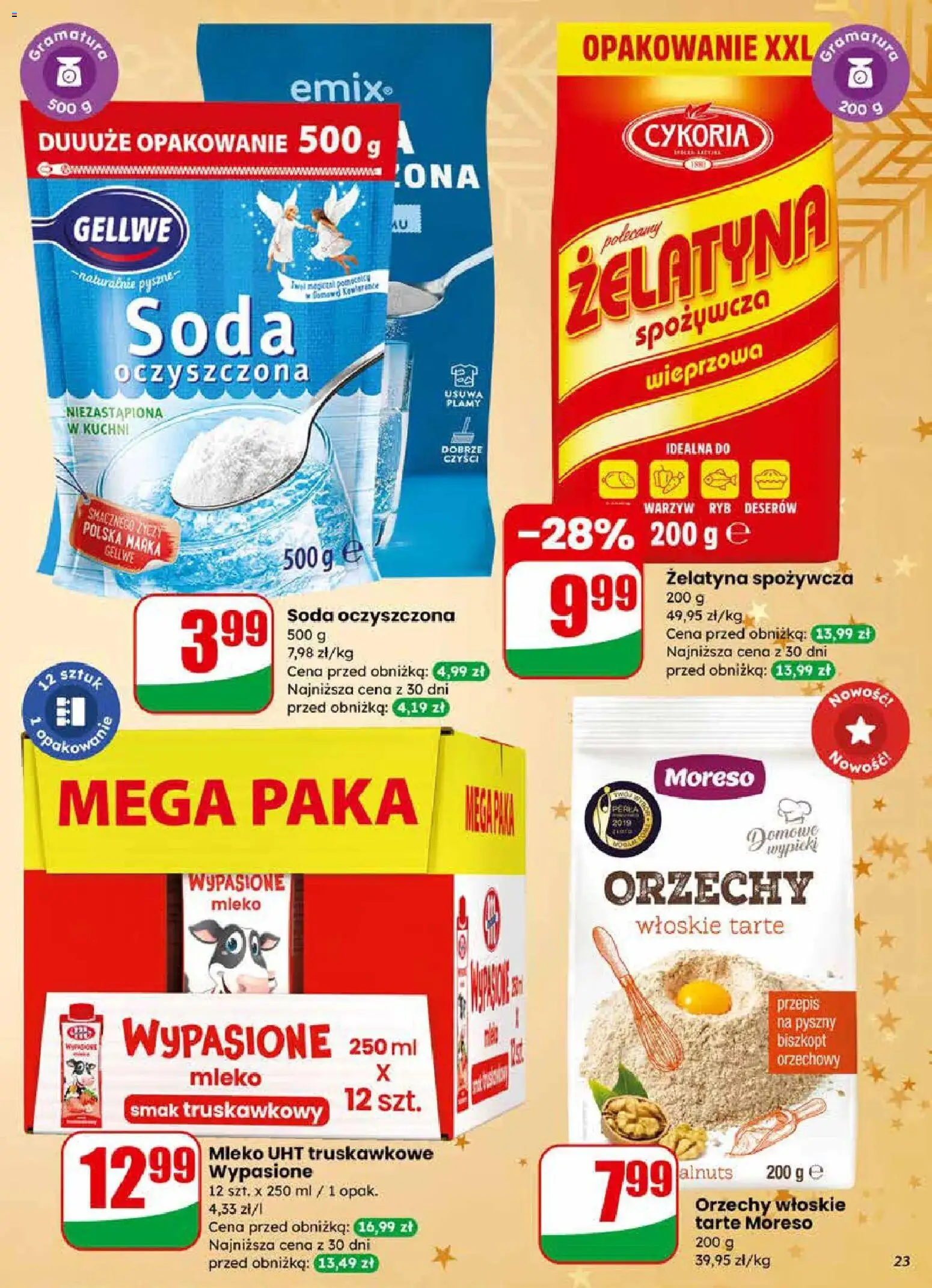 Dino Gazetka od 10.12.2025 | Strona: 23 | Produkty: Soda oczyszczona, Orzechy włoskie, Mleko, Orzechy