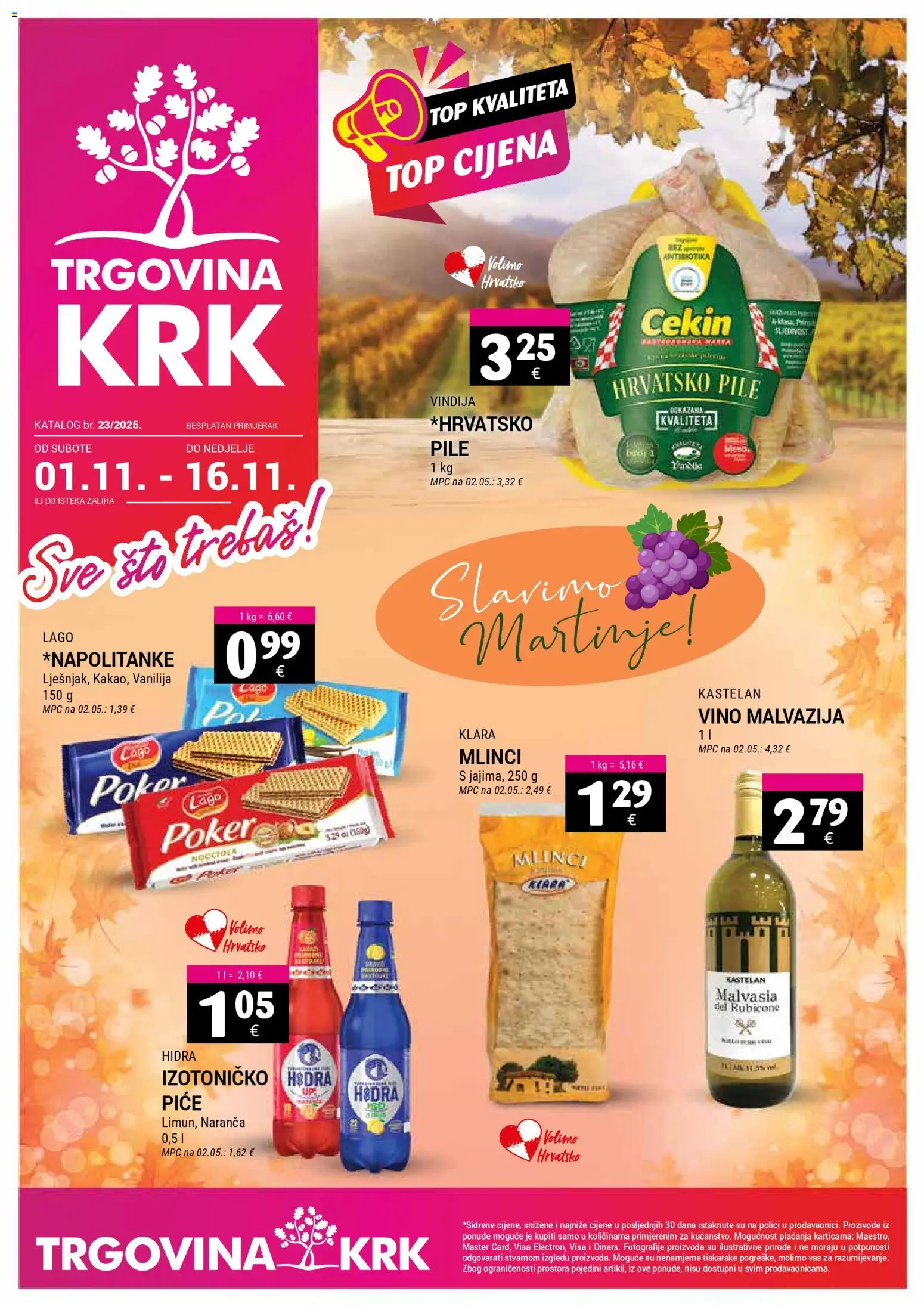 Trgovina Krk katalog | vrijedi od 01.11.2025 | Stranica: 1 | Proizvodi: Vindija, Vino, Mlinci