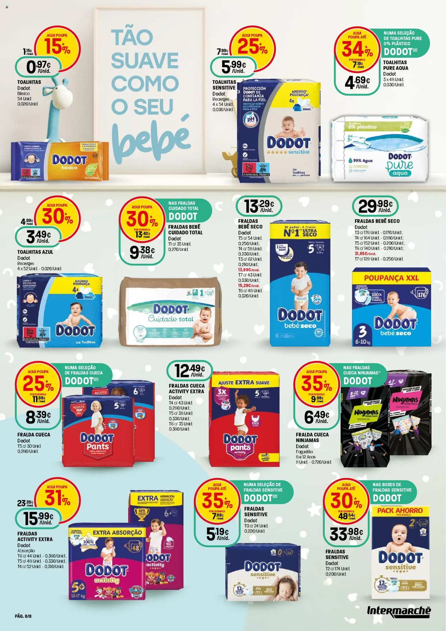 Intermarché Folheto Contact │ válido de 15.01.2026 | Página: 6 | Produtos: Agua, Fraldas, Fraldas dodot, Perfume