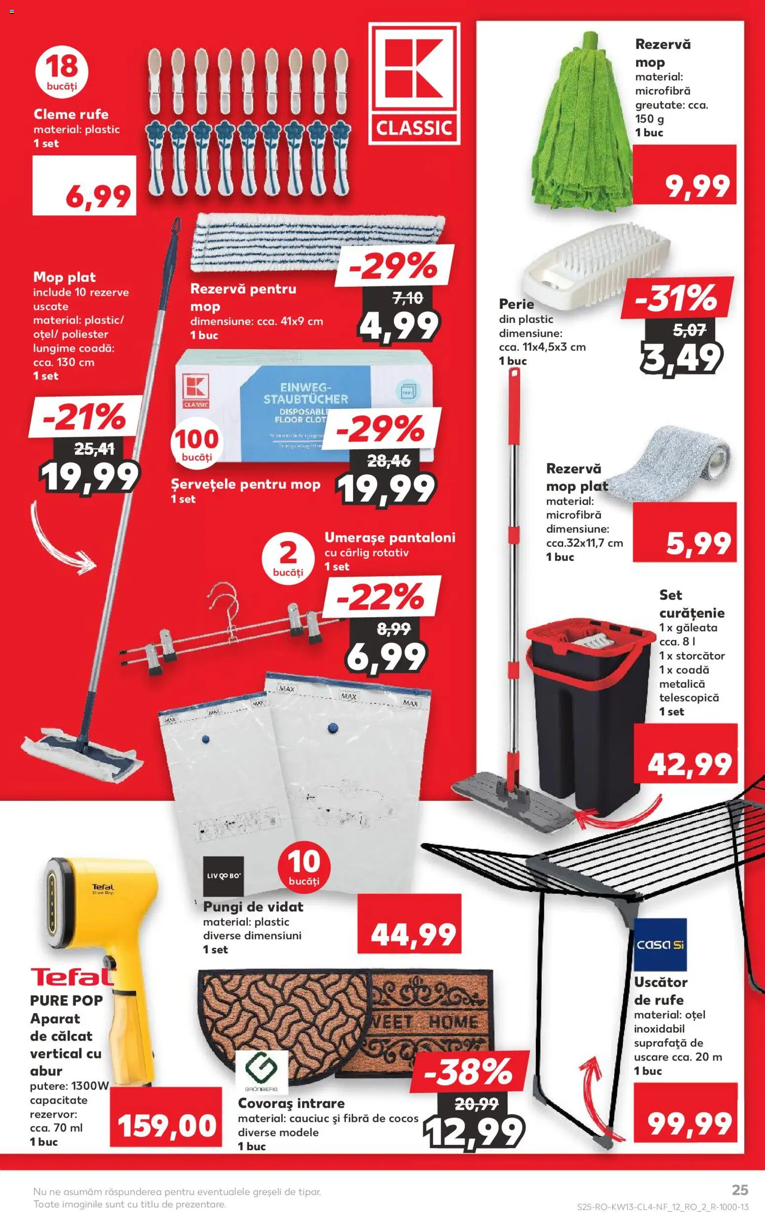 Noul catalog Kaufland – valabil de la 25.03.2026 | Pagină: 25 | Produse: Aparat de călcat, Uscător, Pantaloni, Bisiklet Aparatları