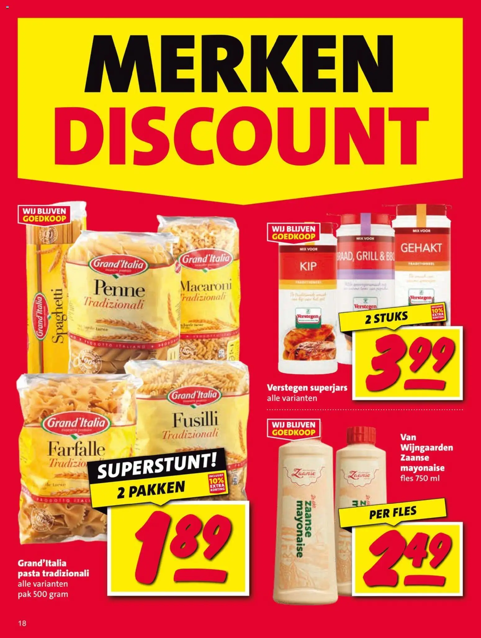 {H1} | Pagina: 18 | Producten: Gehakt, Fles, Macaroni, Grill