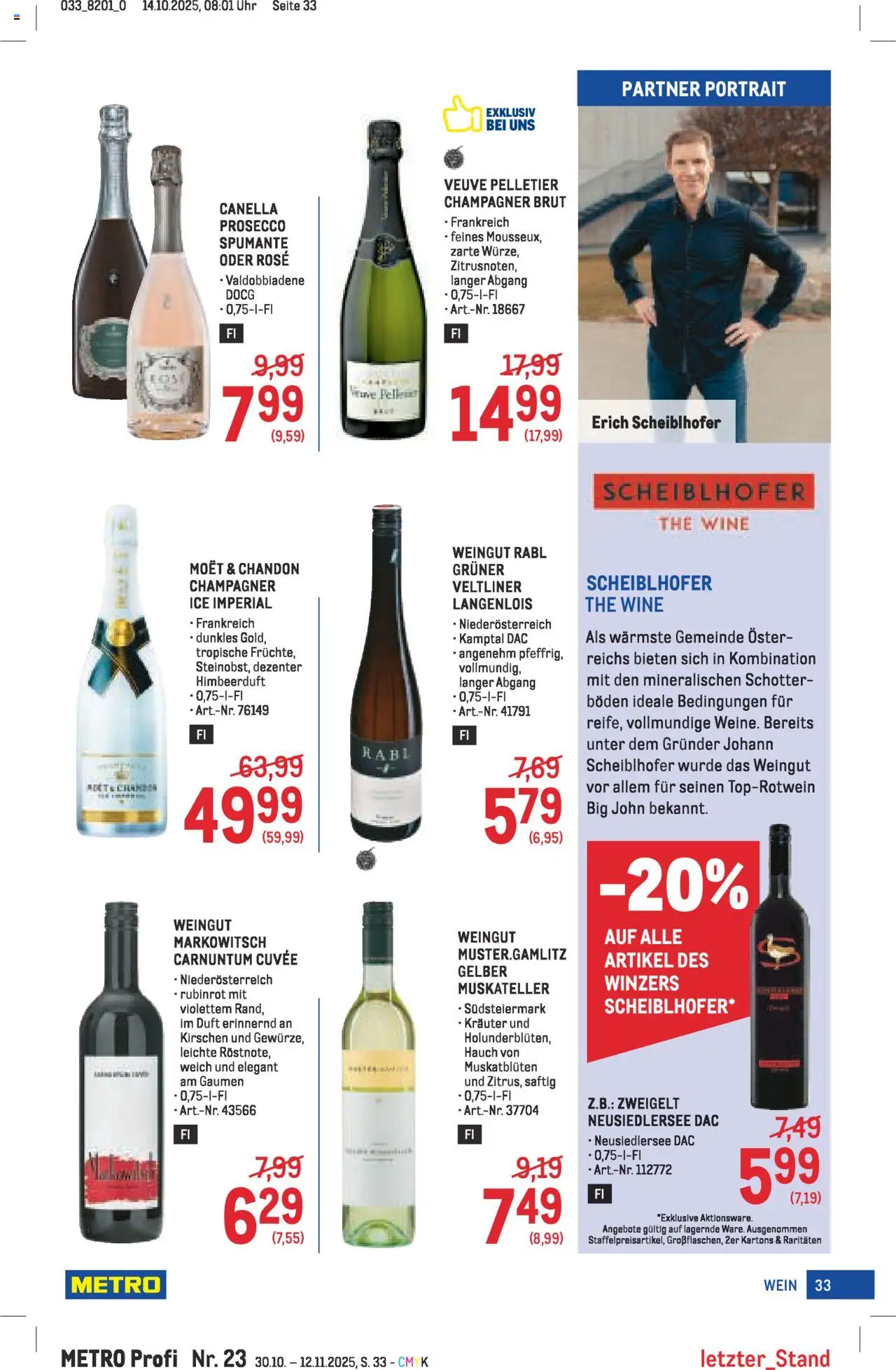 Metro angebote Profi gültig ab 30.10.2025 | Seite: 33 | Produkte: Uhr, Duft, Wein