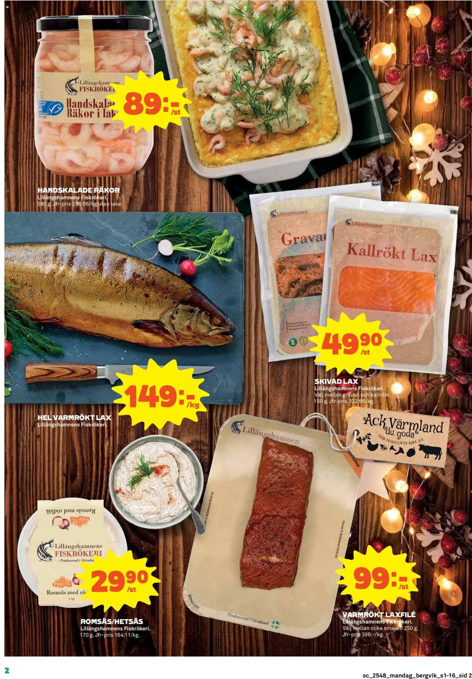 Stora Coop reklamblad aktuell från 24.11.2025 | Sida: 2 | Produkter: Romsås, Räkor, Lax, Rödlök